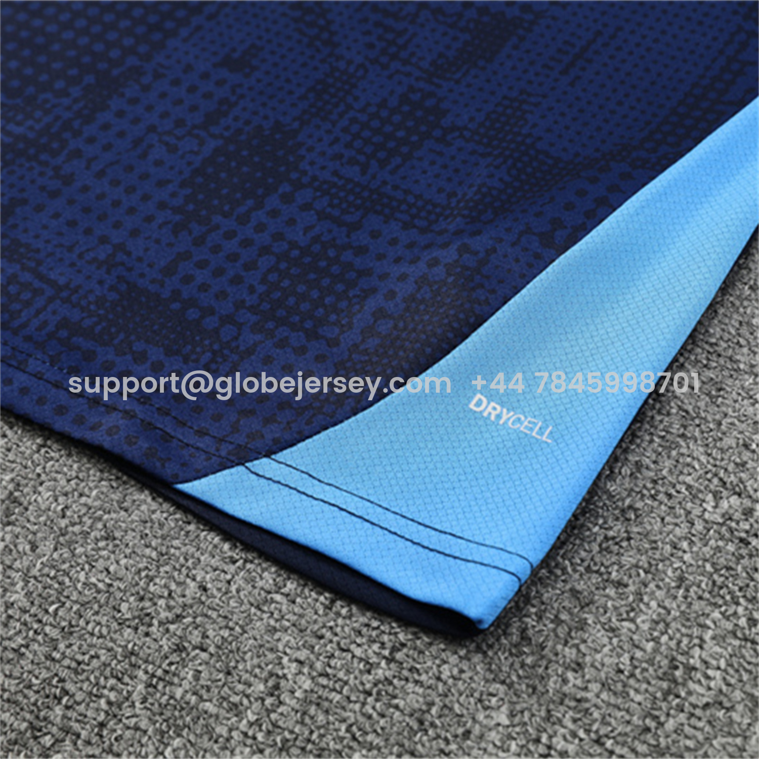 GlobeJersey-Marseille 25-26 Short-Sleeve Training Set - Royal Blue Top & Royal Blue Shorts