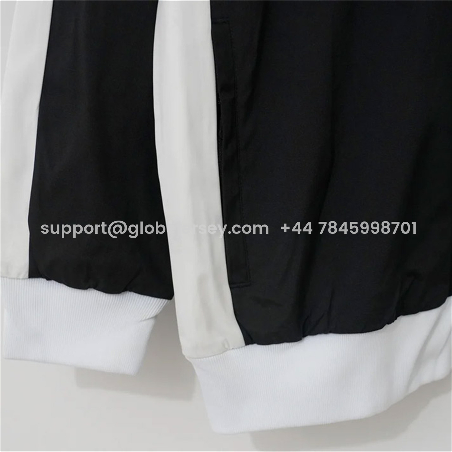 GlobeJersey-Santos 26-27 Black With White Edges Windbreaker Jacket