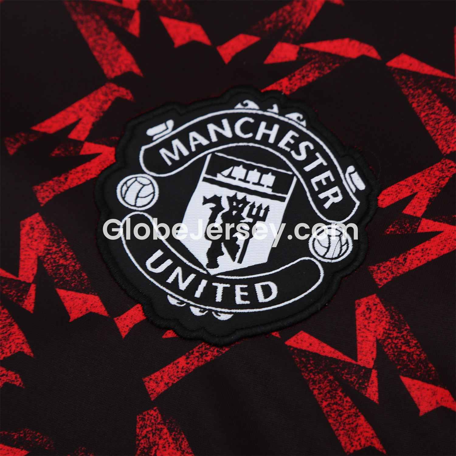 GlobeJersey-Manchester United 25-26 Pre-Match Short-Sleeve Training Set - Red Top & Black Shorts