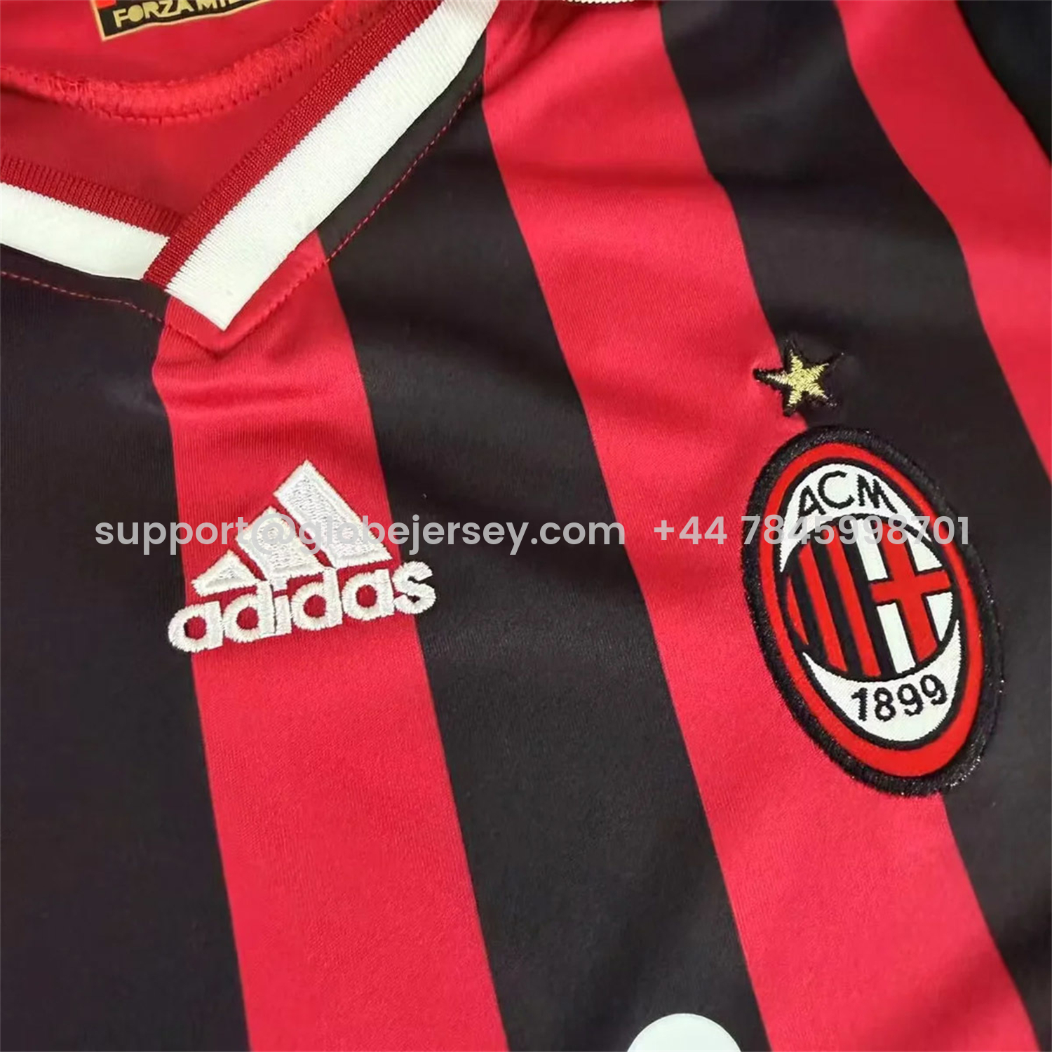 GlobeJersey-Retro AC Milan 2009-10 Home Red Long Sleeves Kids Kit