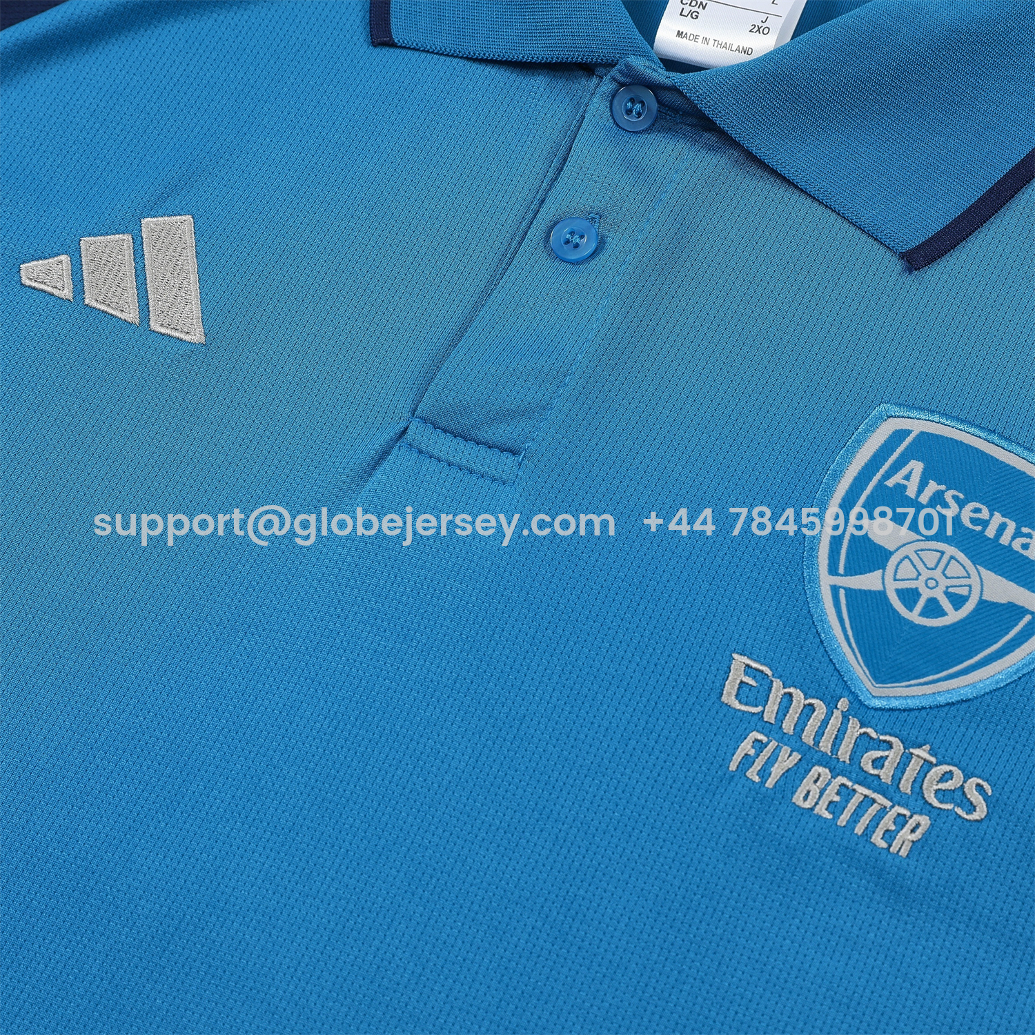 GlobeJersey-Arsenal 25-26 POLO Short-Sleeve Training Set - Royal Blue Top and Deep Blue Pants