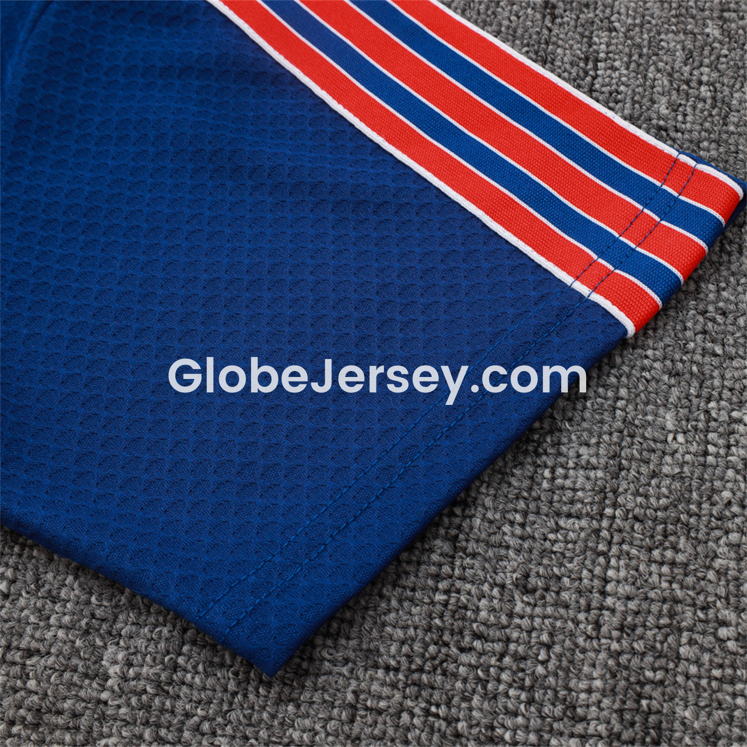 GlobeJersey-Arsenal 25-26 Throwback Trefoil Short-Sleeve Training Set - Royal Blue Top and Shorts