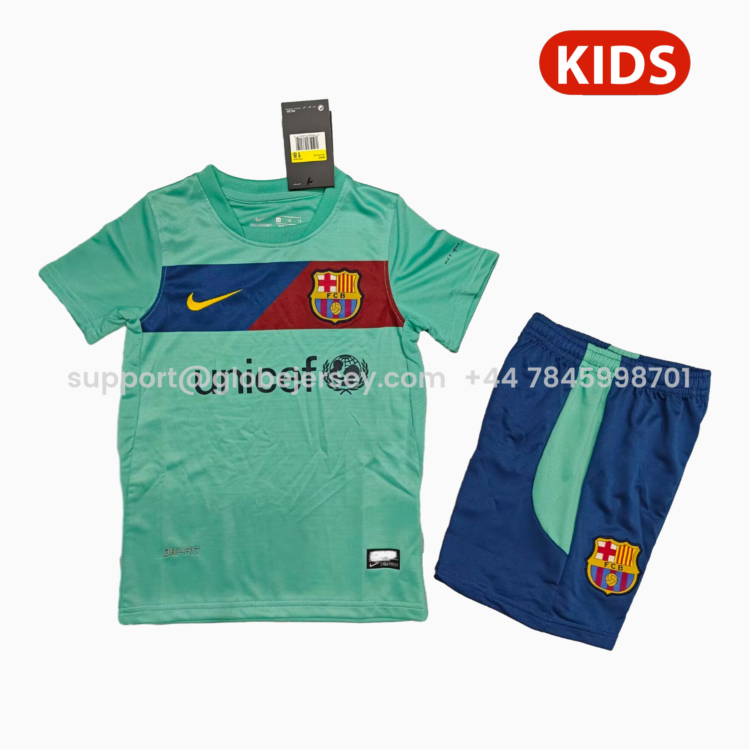 GlobeJersey-Retro Barcelona 2010-11 Away Kids Kit
