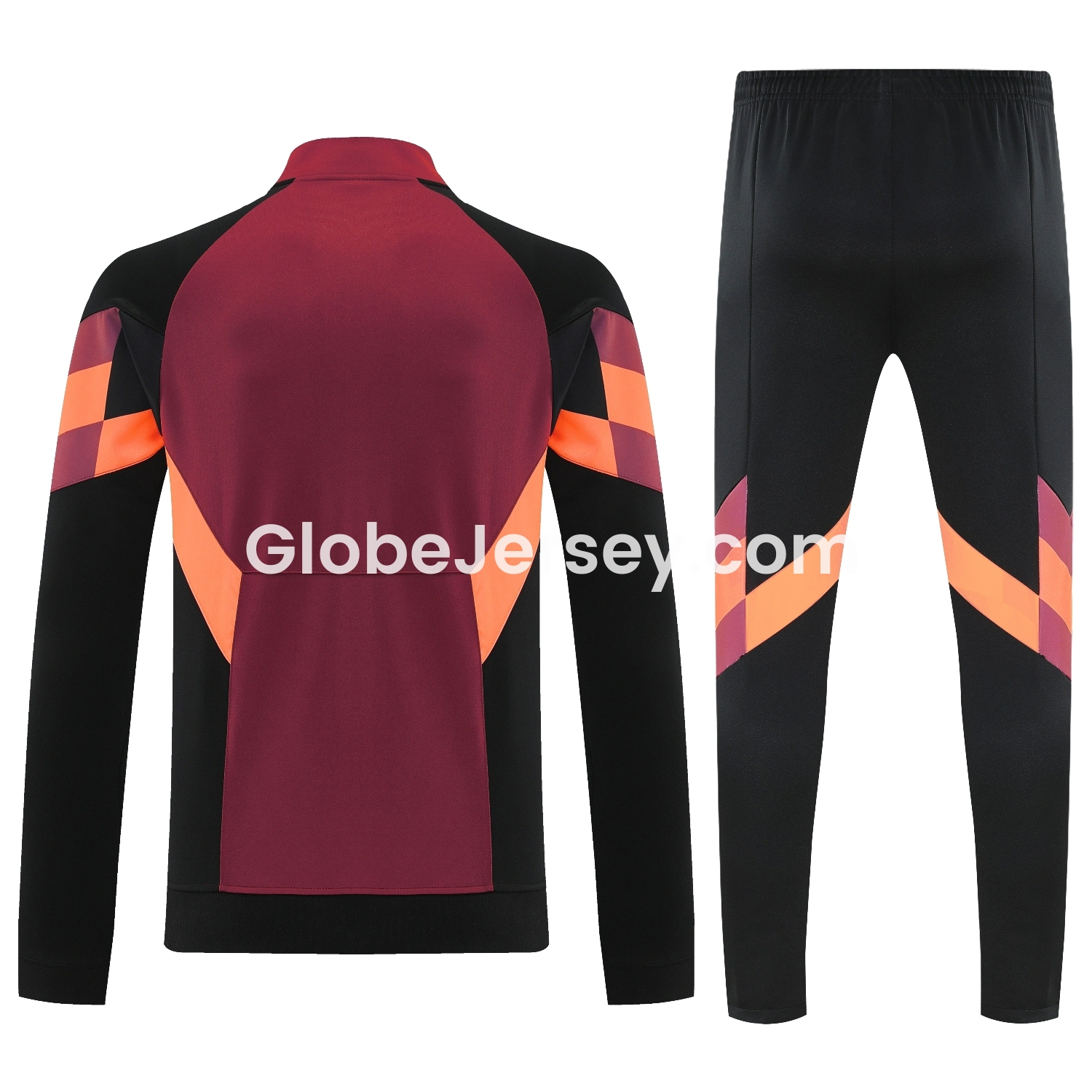 GlobeJersey-River Plate 25-26 Terrace Jacket Training Tracksuit - Deep Red Jackets & Black Pants