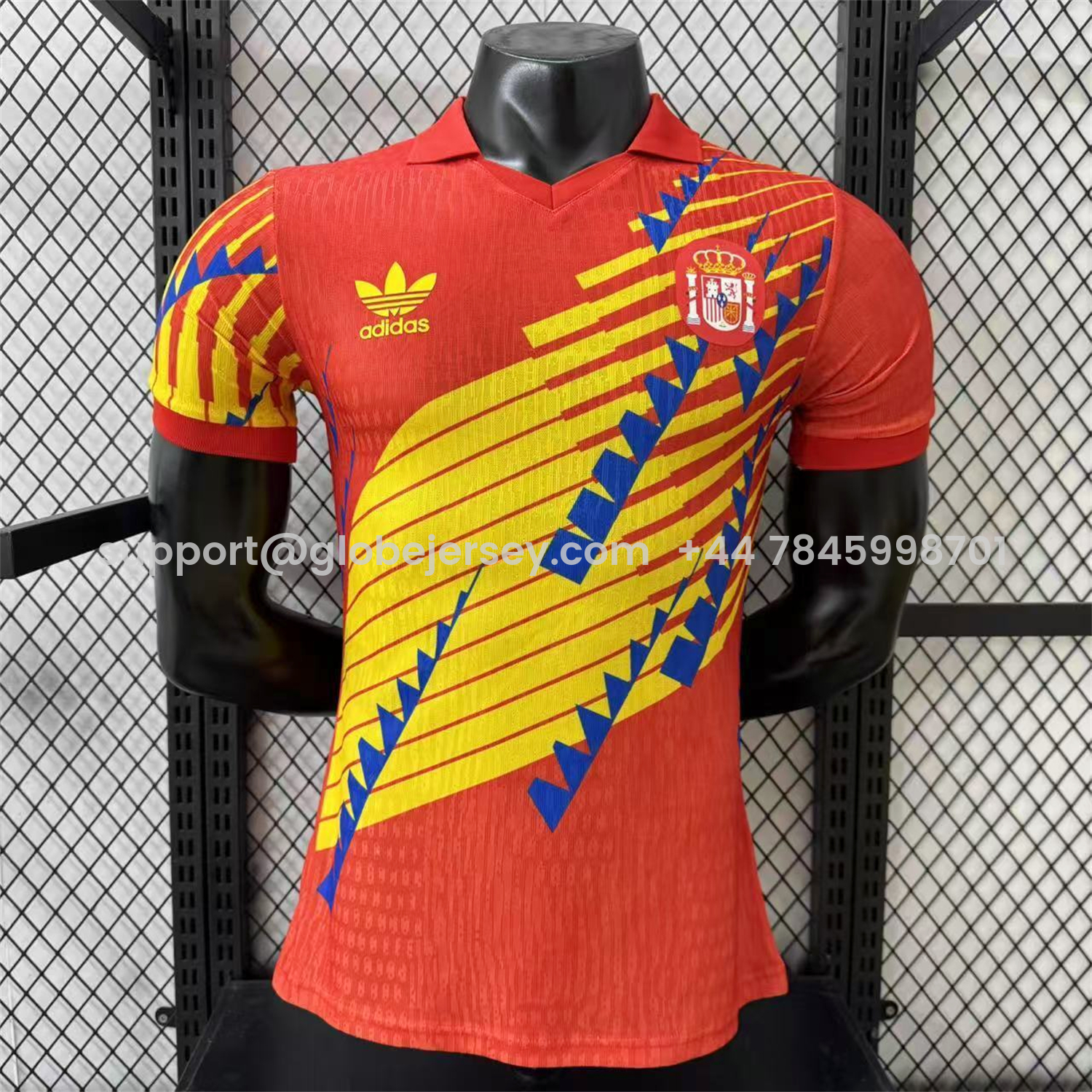 GlobeJersey-Spain 2026 Blue-Yellow Stripes Red Special Jersey - Player Version