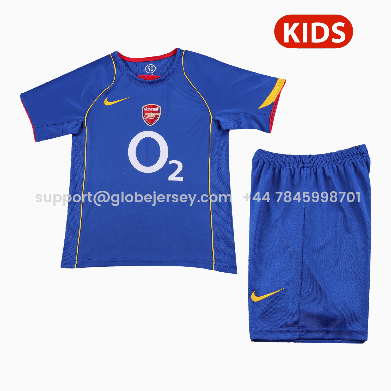 GlobeJersey-Retro Arsenal 2004-05 Away Kids Kit