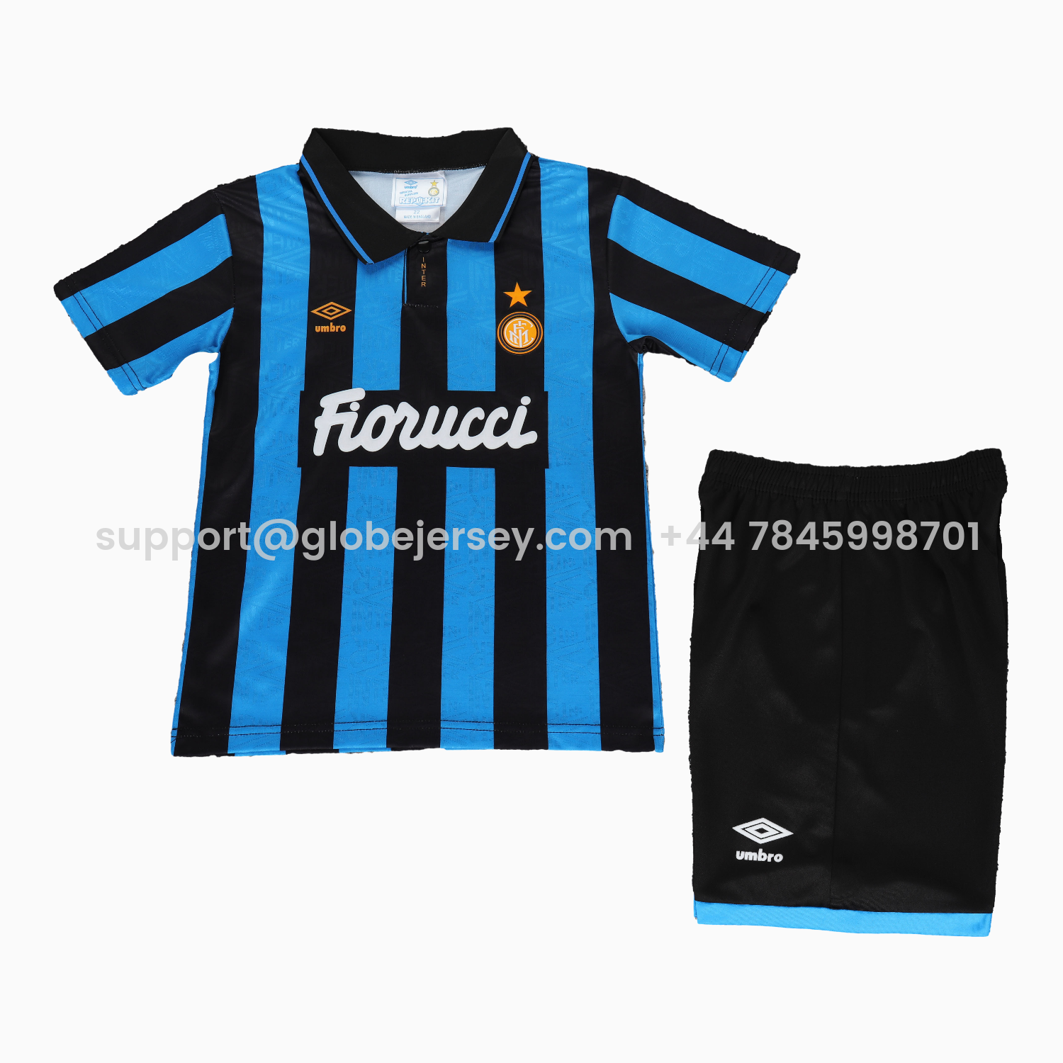 GlobeJersey-Retro Inter Milan 1992-94 Home Kids Kit