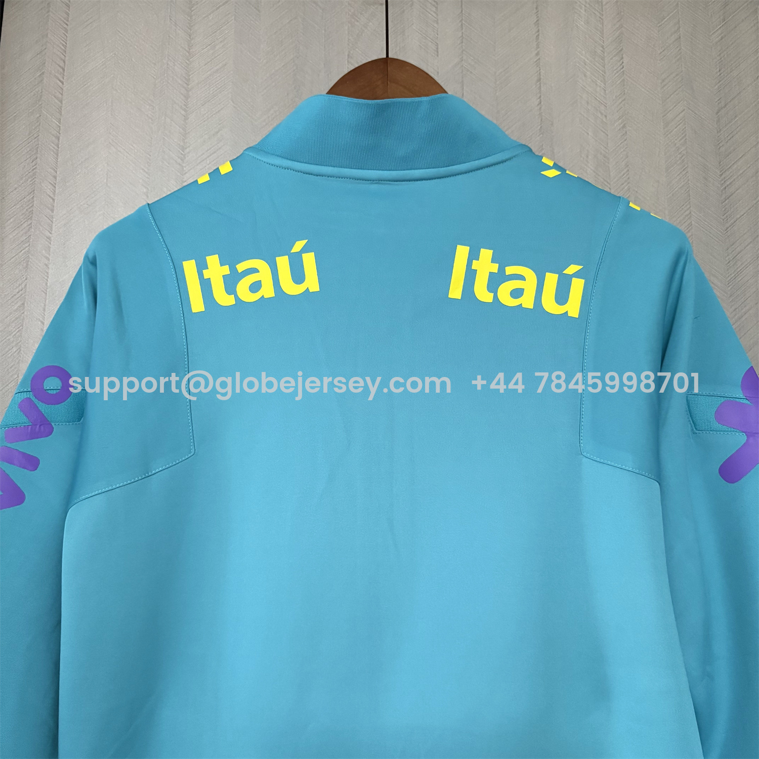 GlobeJersey-Retro Brazil 2022 Pre-Match Cyan Unsponsored Windbreaker