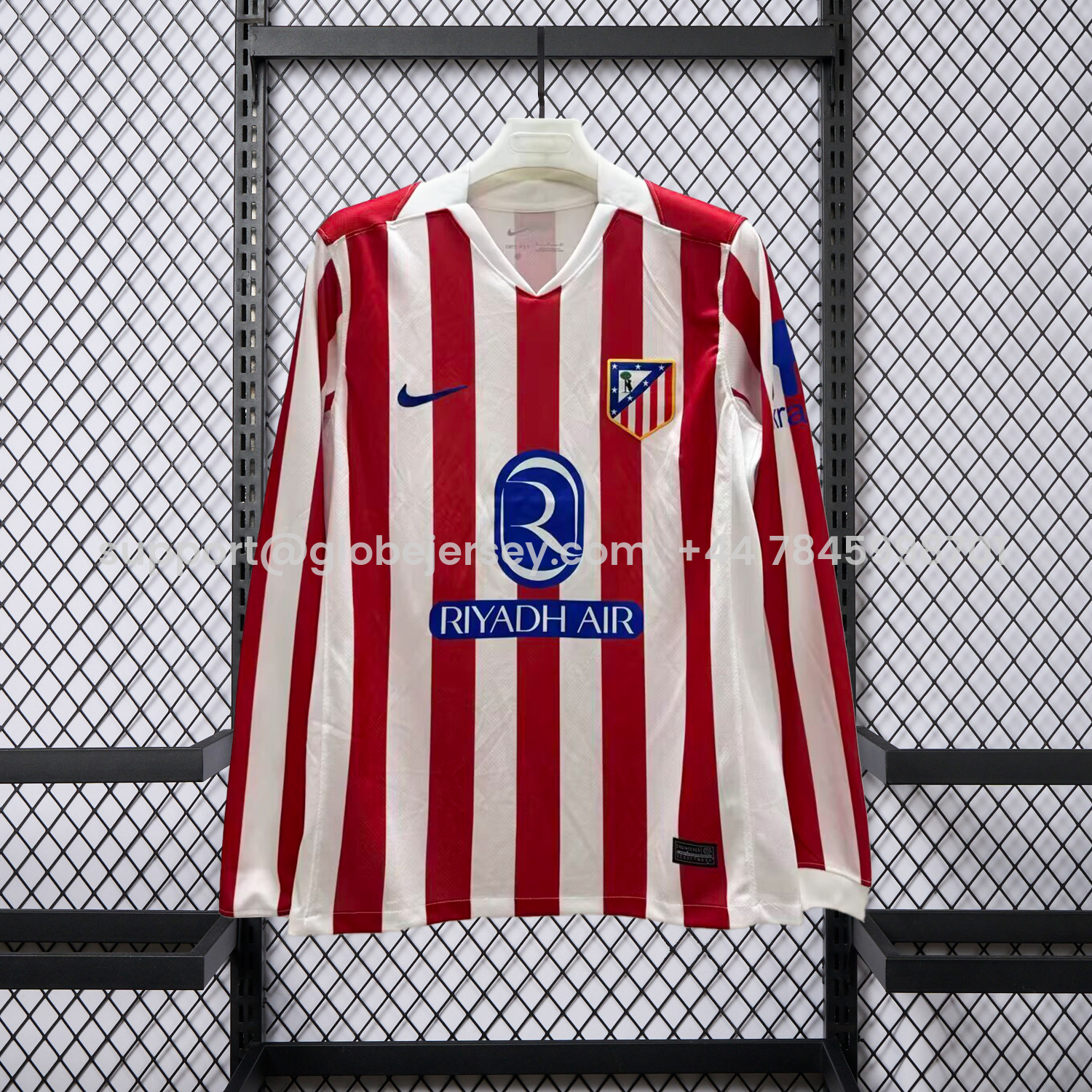 GlobeJersey-Atletico Madrid 25-26 Home Long Sleeves Jersey - Fans Version