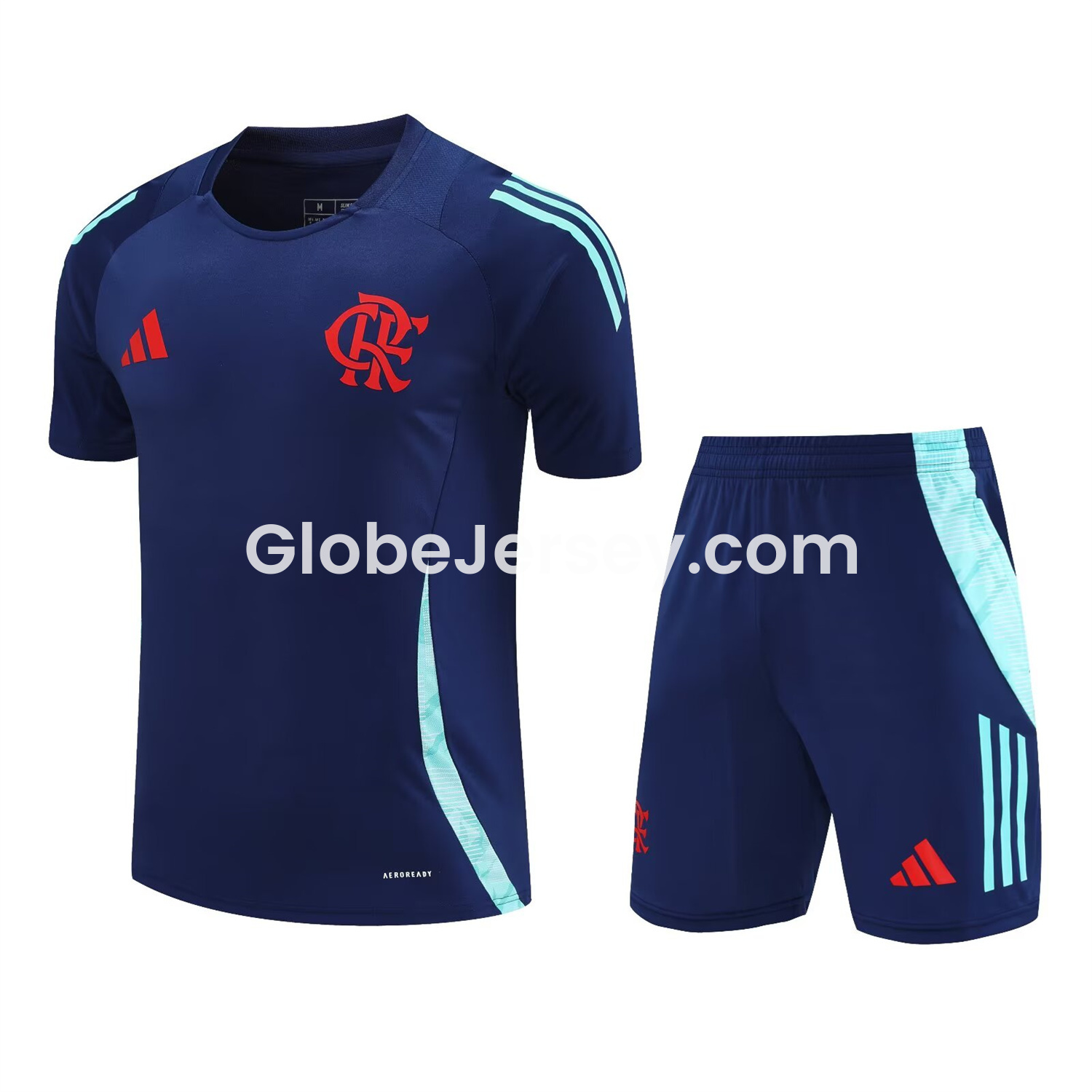 GlobeJersey-Flamengo 25-26 Short-Sleeve Kids Training Set - Royal Blue With Royal Blue