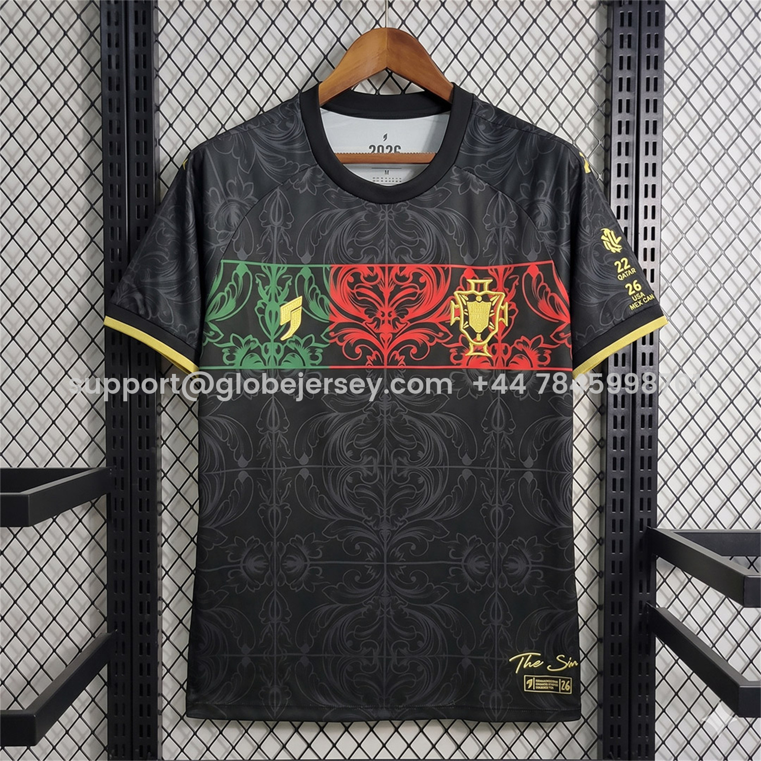 GlobeJersey-Portugal 2026 Black And Yellow Logo Special Jersey - Fans Version