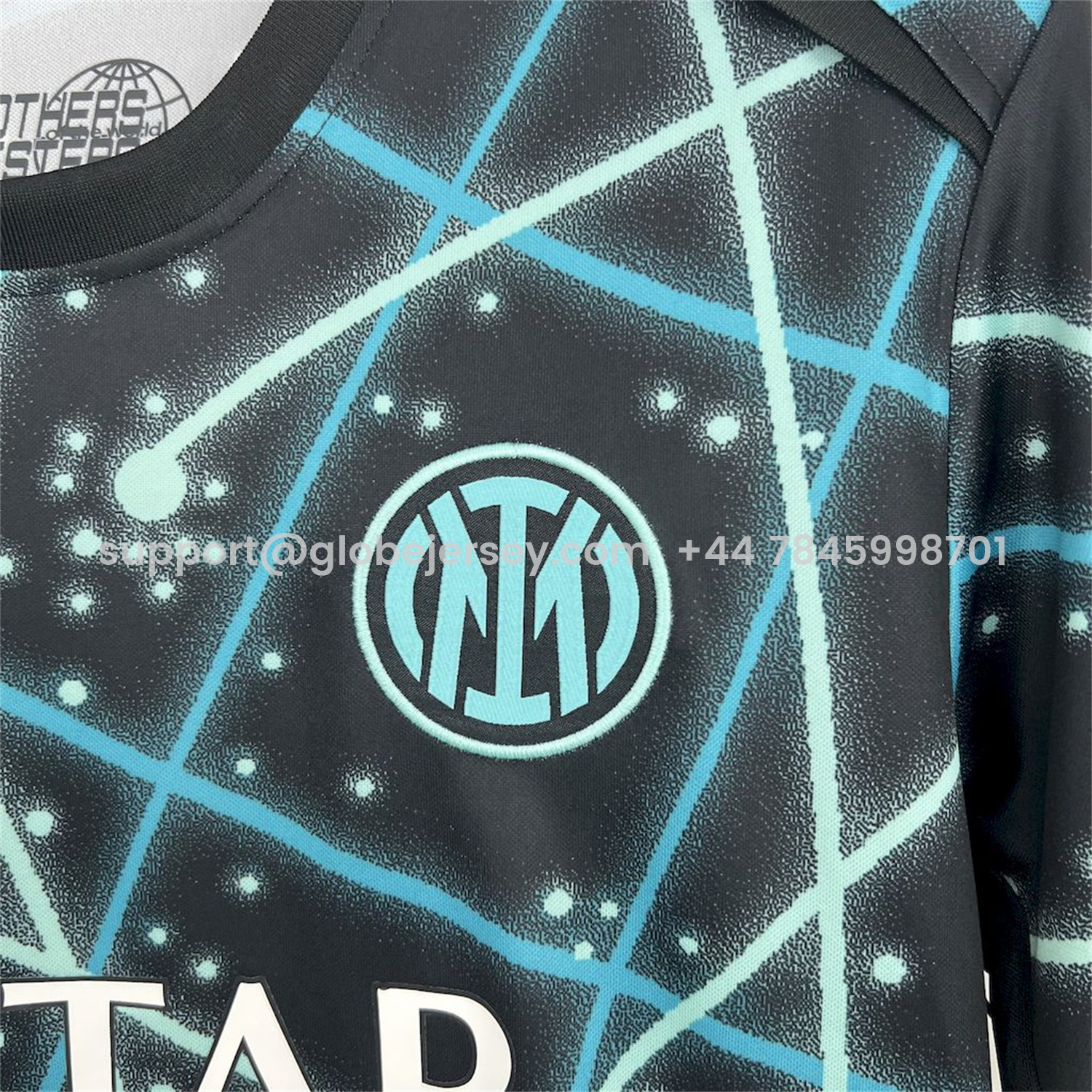 GlobeJersey-Inter Milan 25-26 Blue Lines Black Pre-Match Training Jersey - Fans Version