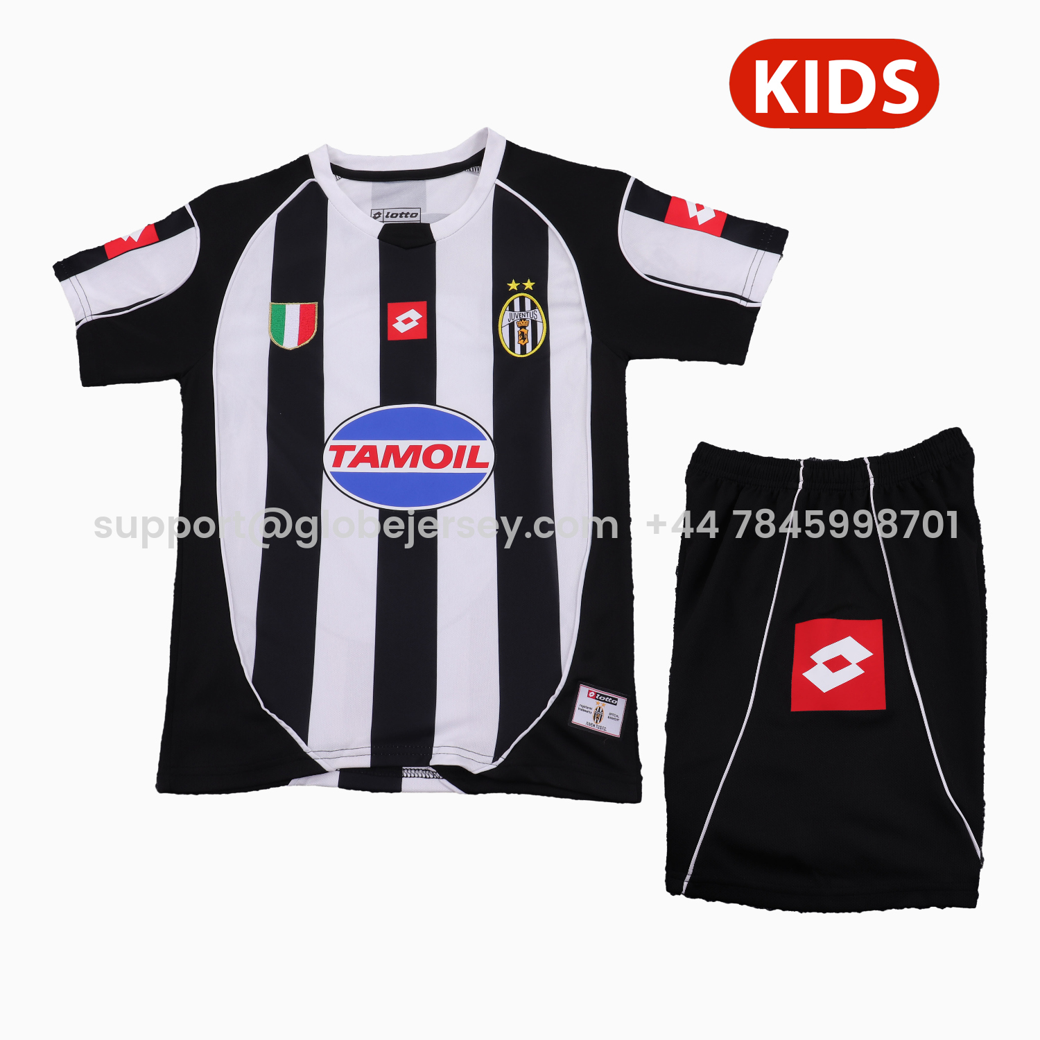 GlobeJersey-Retro Juventus 2002-03 Home Kids Kit