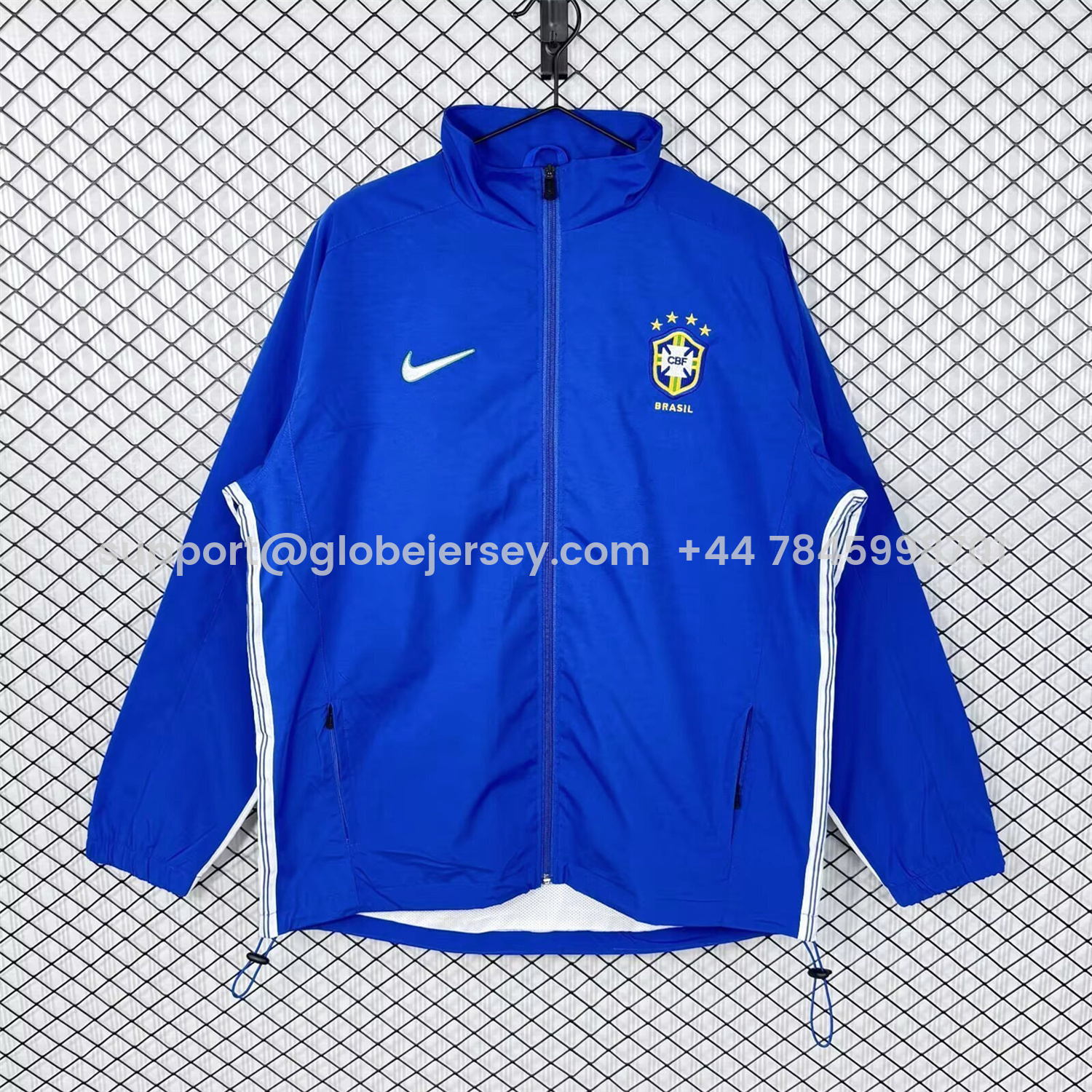 GlobeJersey-Retro Brazil 1998 Blue Windbreaker
