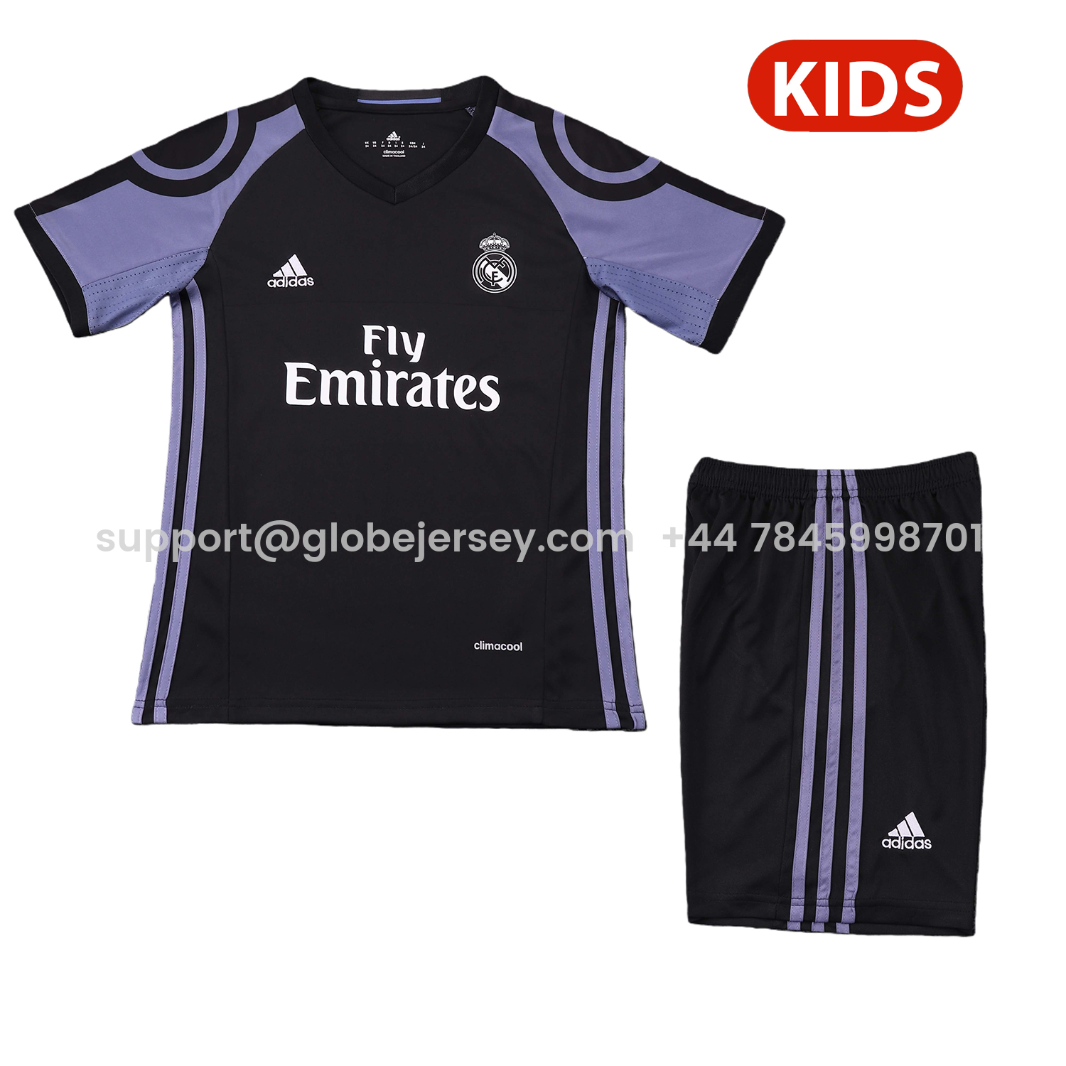 GlobeJersey-Retro Real Madrid 2016-17 Third Kids Kit