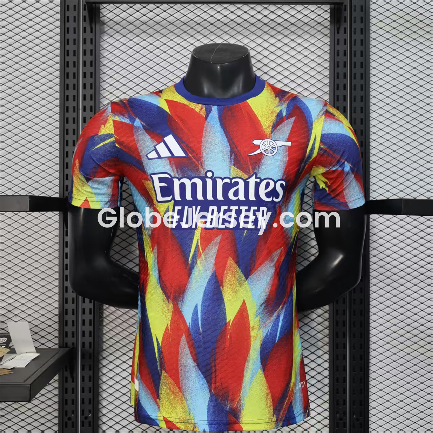 GlobeJersey-Arsenal 25-26 Colorful Flame Graffiti Pre-match Training Jersey - Player Version