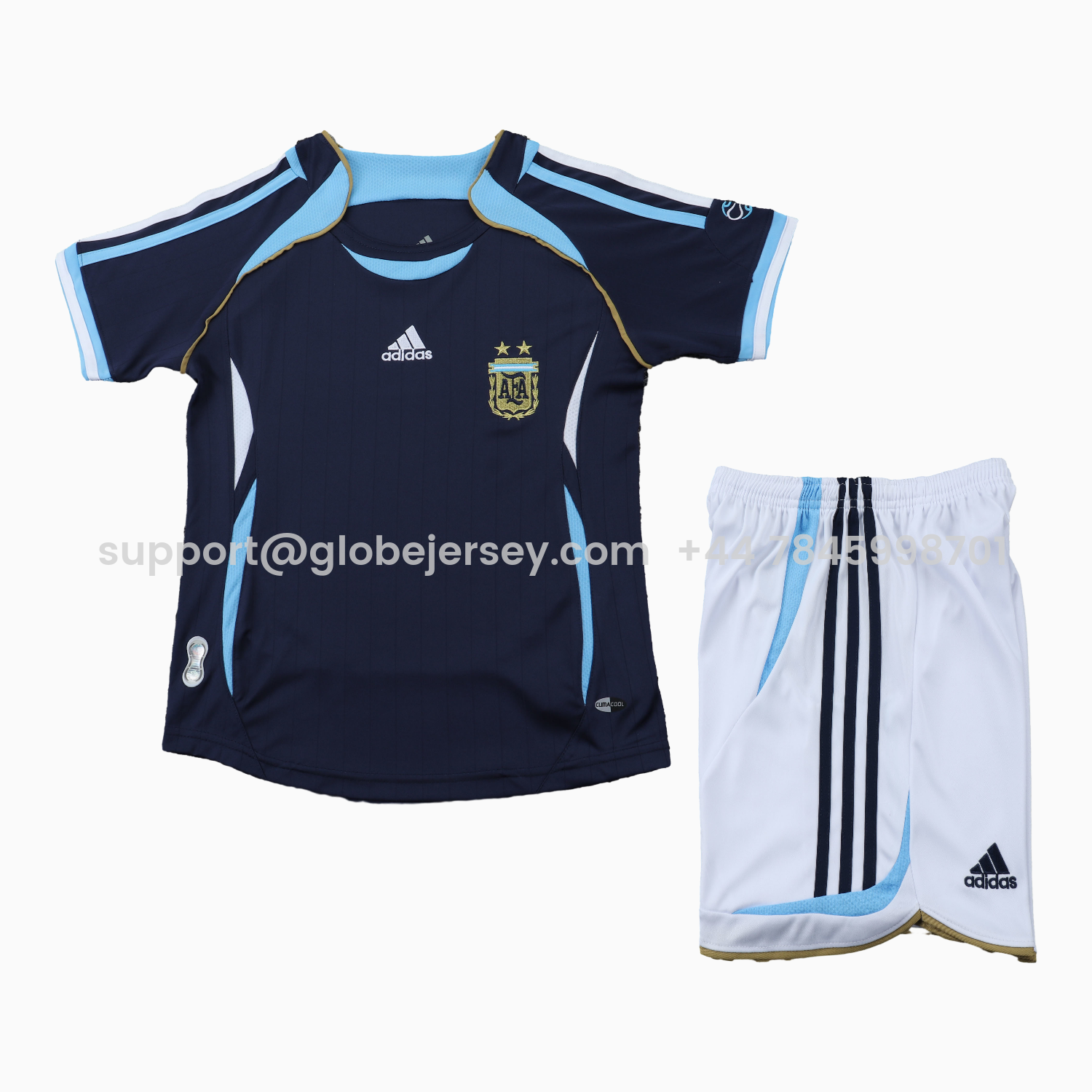 GlobeJersey-Retro Argentina 2006 Away Kids Kit