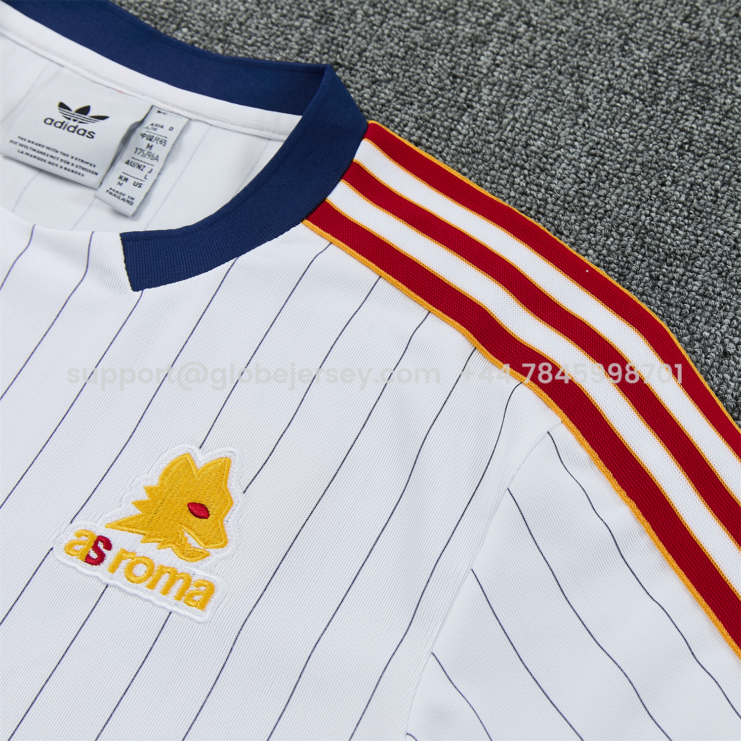 GlobeJersey-Roma 25-26 Retro Style Short-Sleeve Training Set - White Top & White Pants