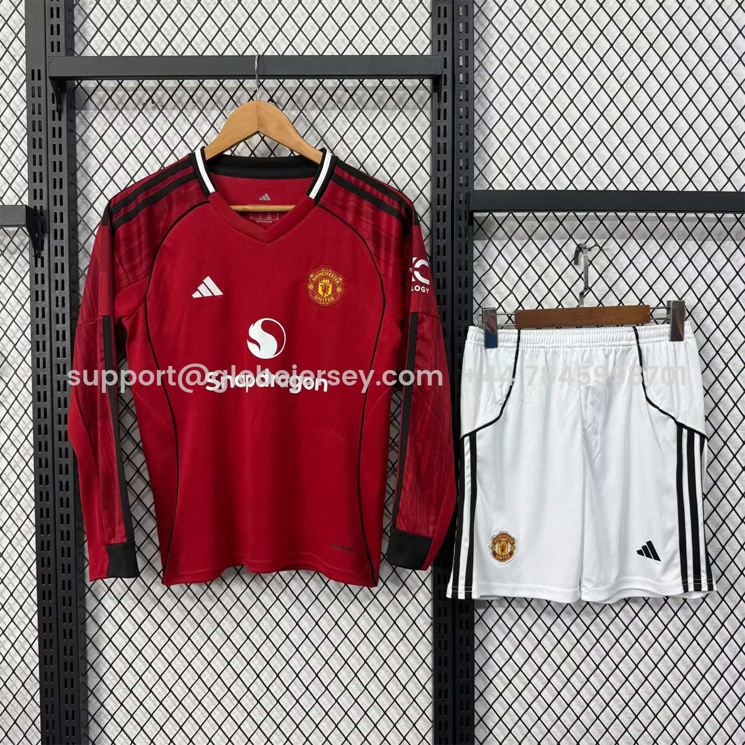 GlobeJersey-Manchester United 25-26 Home Long Sleeves Kids Kit