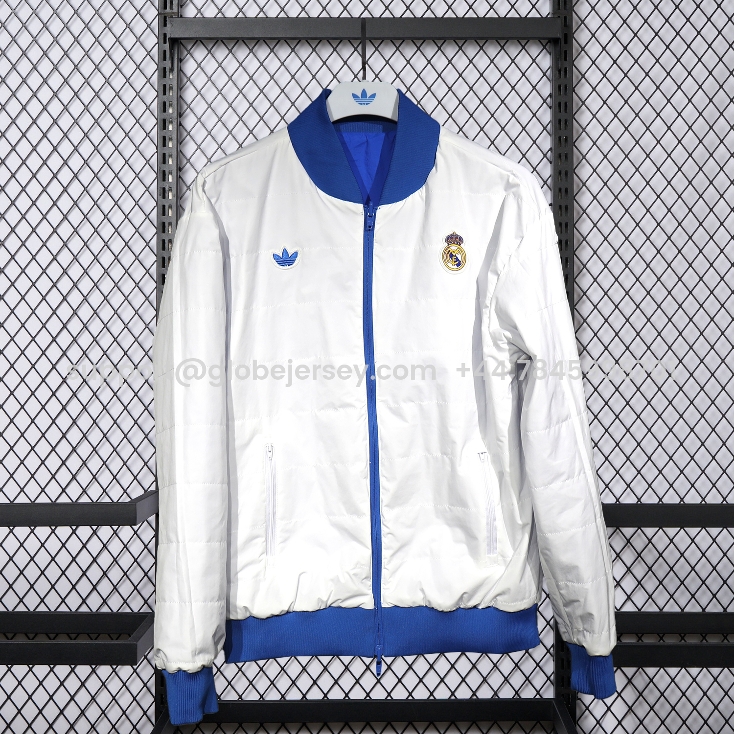 GlobeJersey-Real Madrid 25-26 Double Sided Reversible Windbreaker - Blue & White