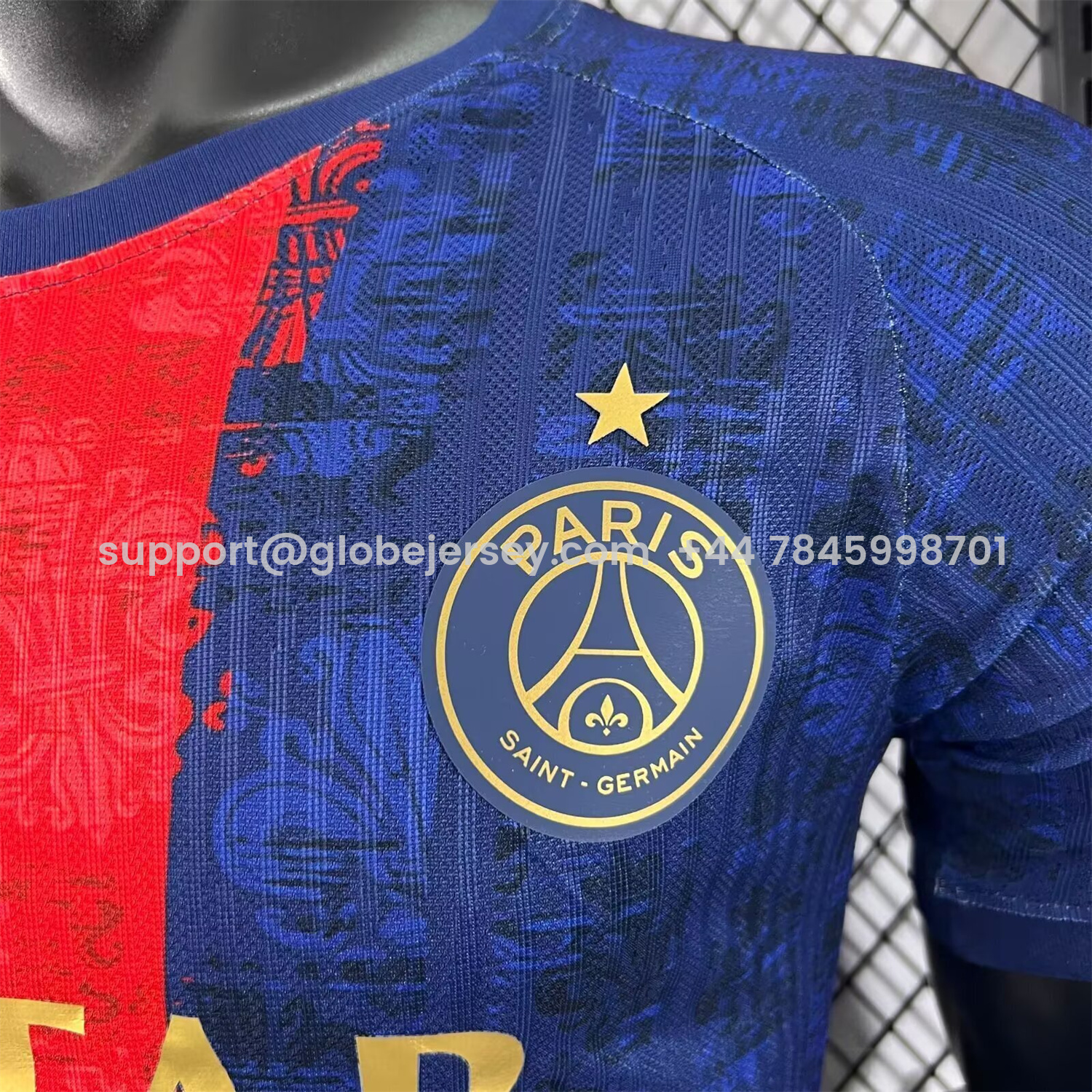 GlobeJersey-Paris Saint-Germain PSG 25-26 Red Slash Blue Special Jersey - Player Version