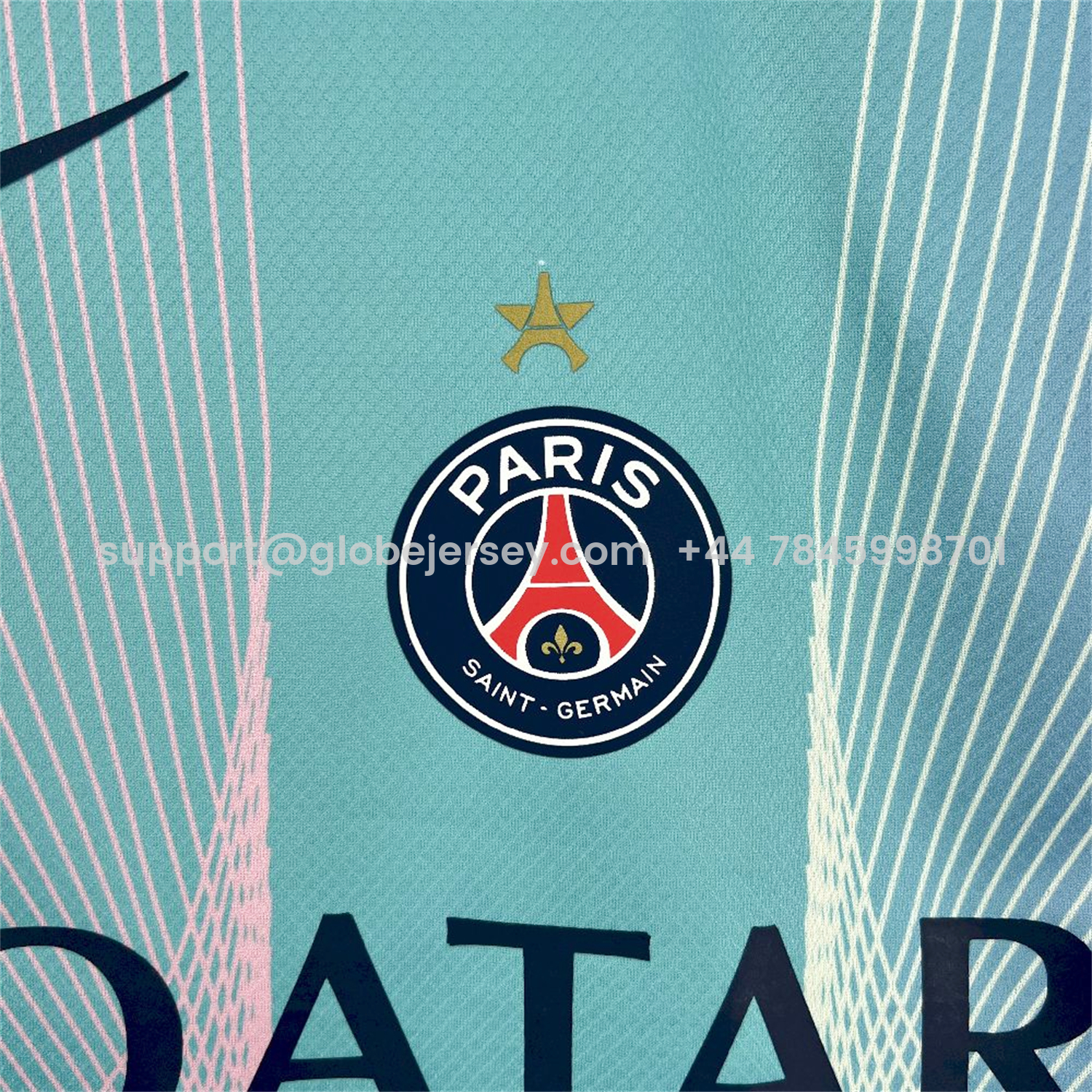 GlobeJersey-Paris Saint-Germain PSG 25-26 T90 White Lines Light Blue Gradient Special Jersey - Fans Version
