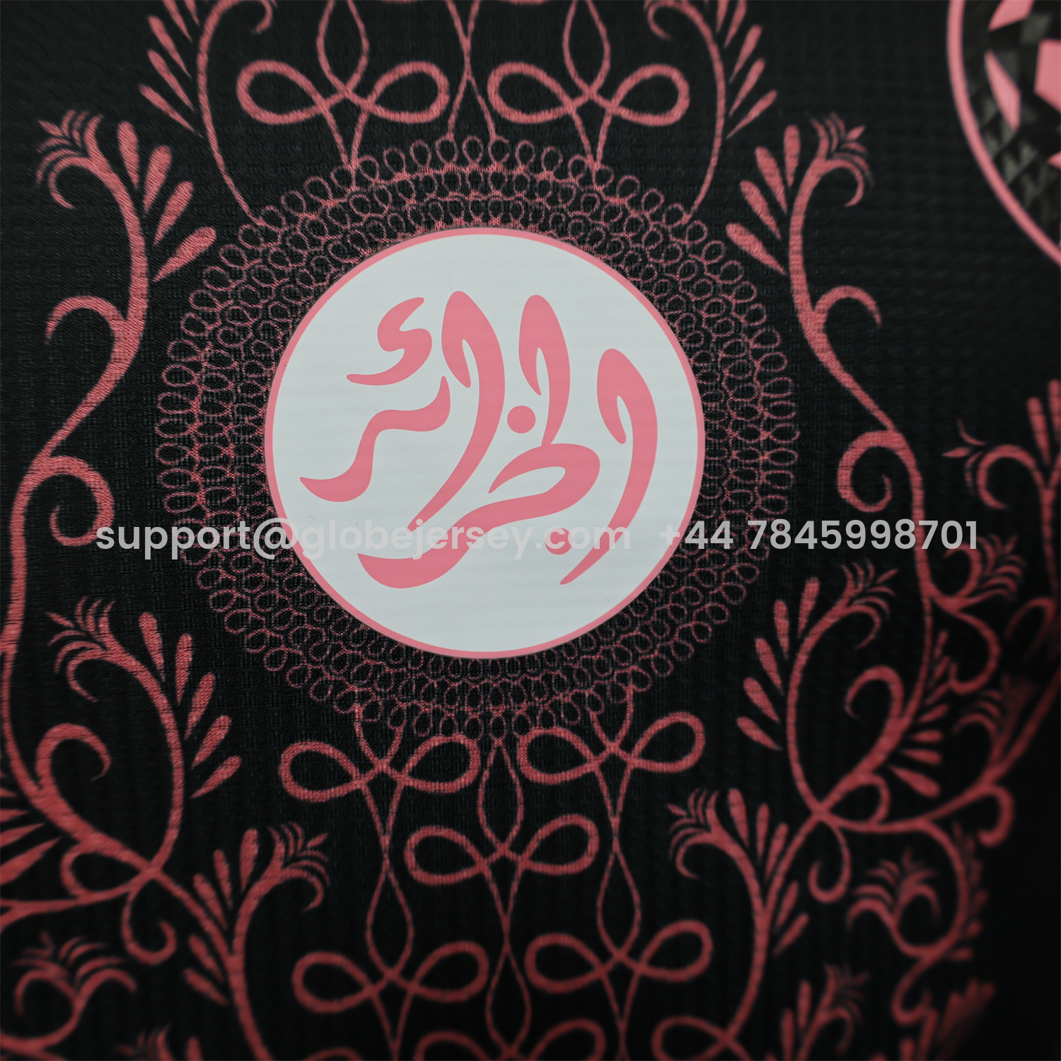 GlobeJersey-Algeria 25-26 Pure Black Jersey with Pink Pattern - Player Version