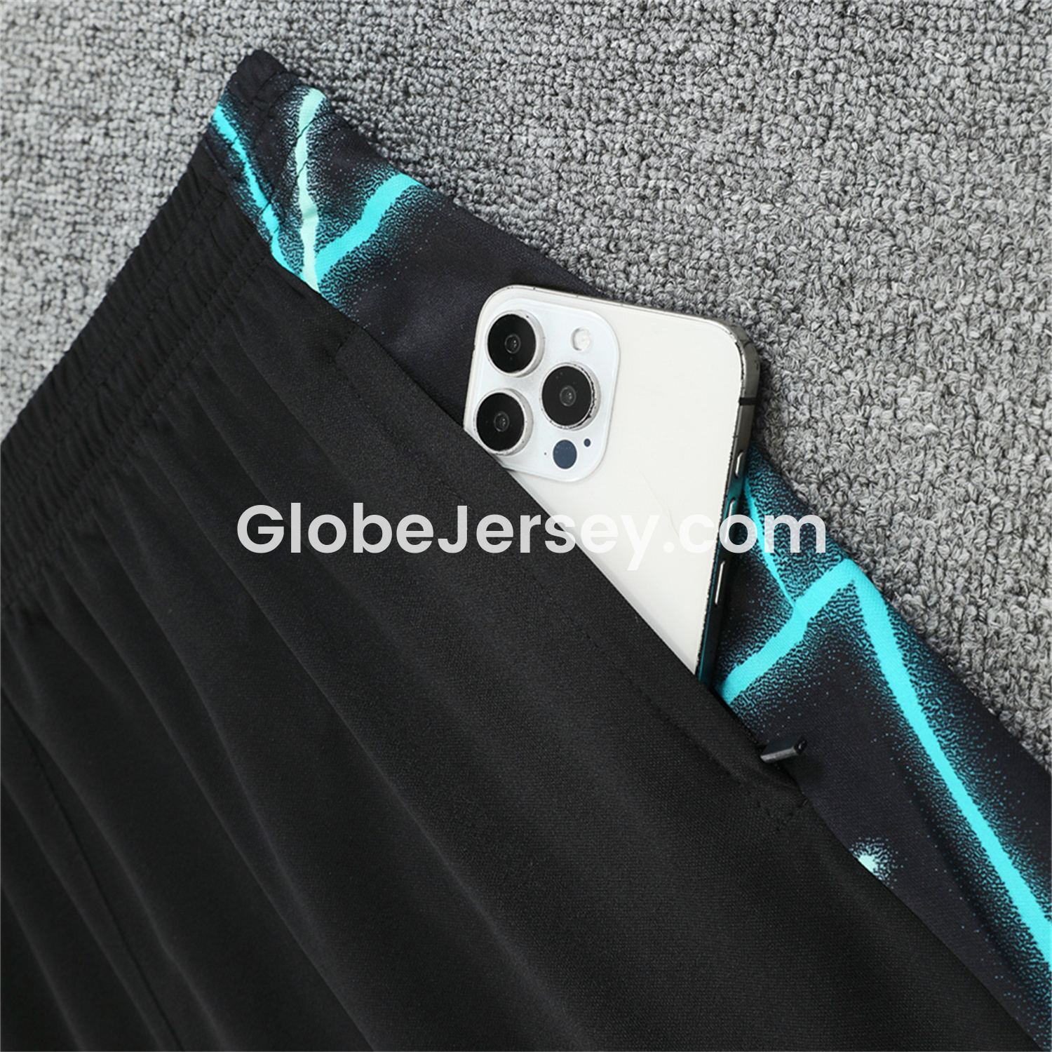 GlobeJersey-Inter Milan 25-26 Vest Training Set - Blue Fluorescent Rays Black Vest & Black Shorts