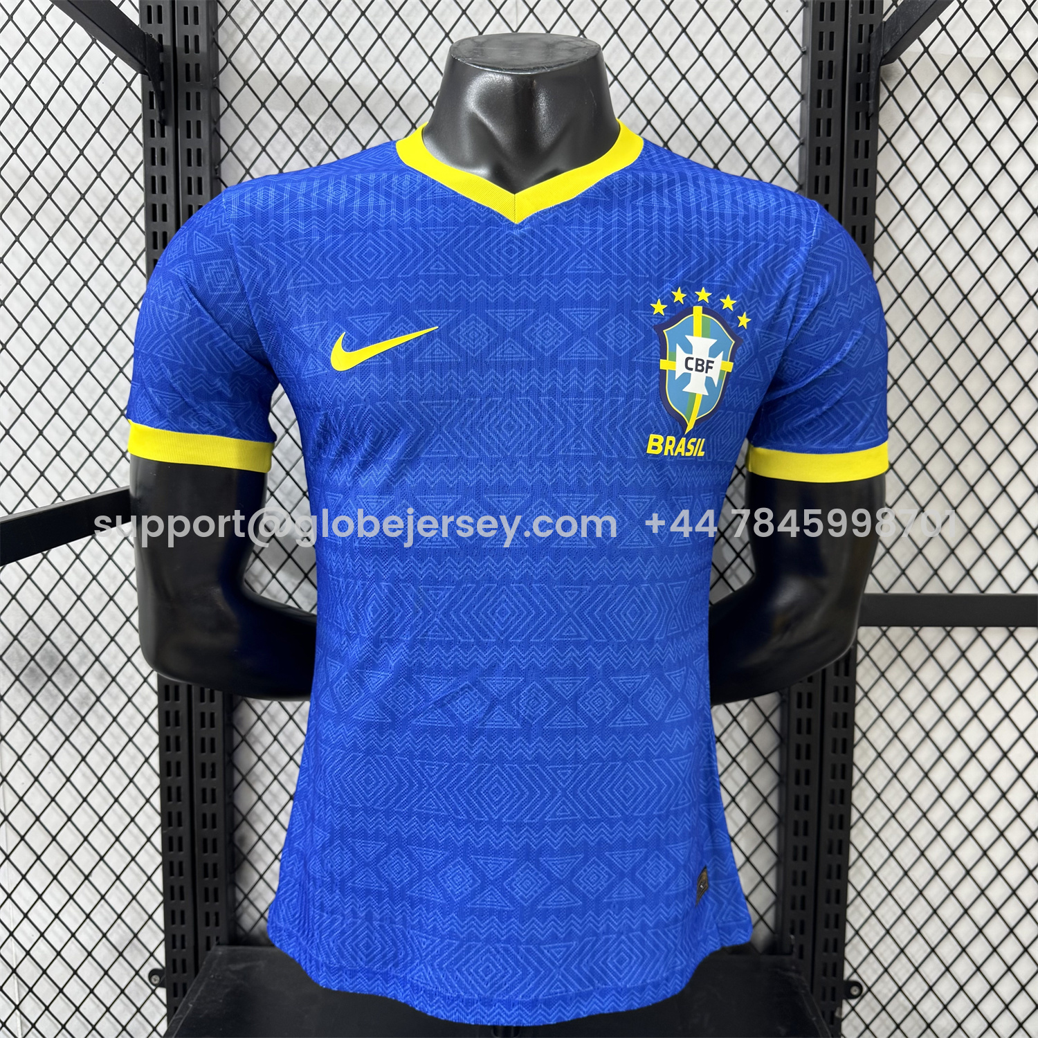 GlobeJersey-Brazil 2026 Diamond Texture Blue Special Jersey - Player Version