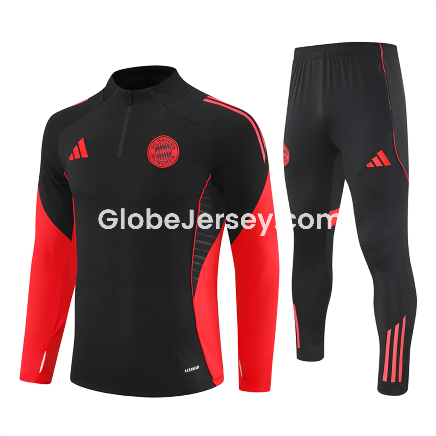 GlobeJersey-Bayern Munich 25-26 Long Sleeves Training Set - Black Top & Black Pants