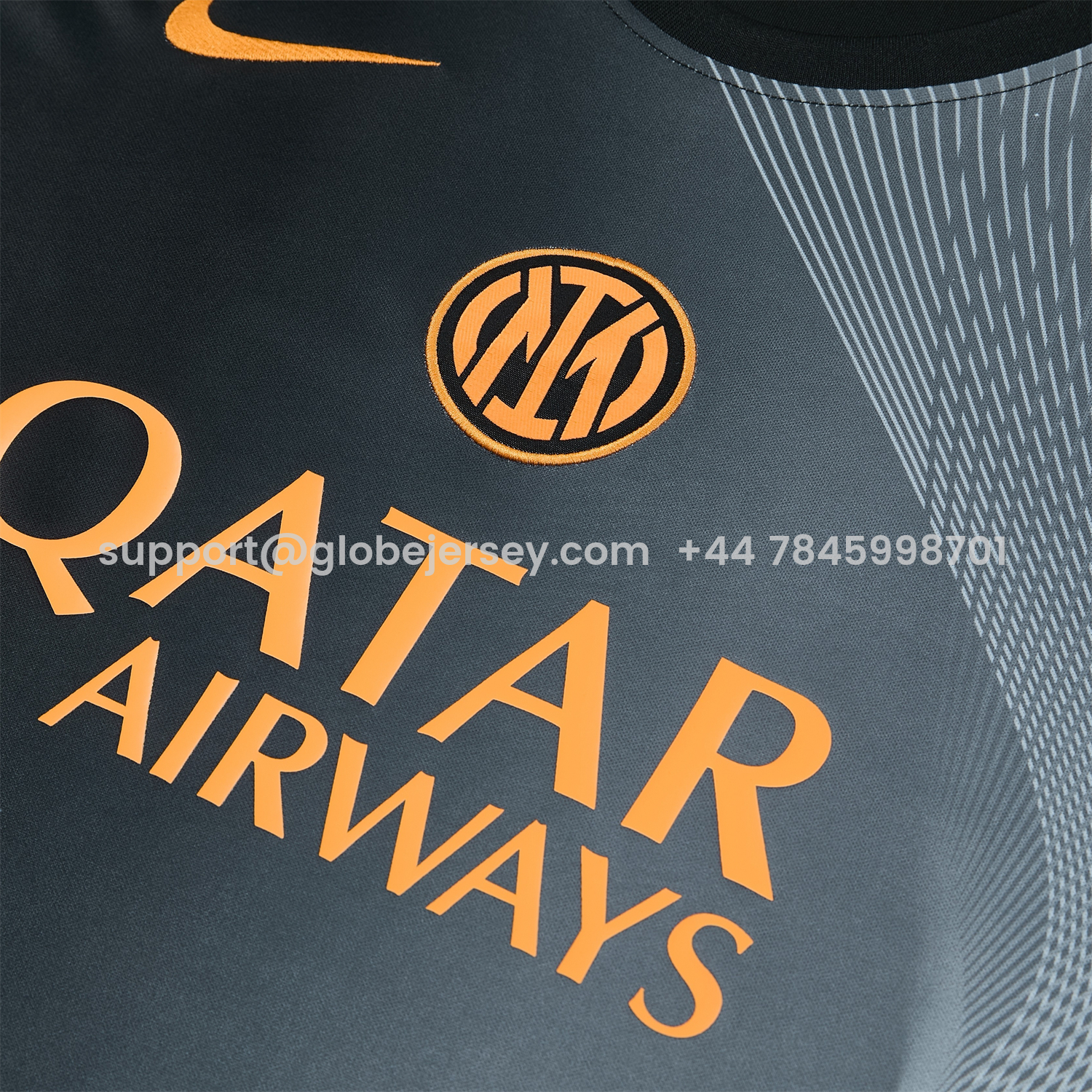 GlobeJersey-Inter Milan 25-26 Short-Sleeve Training Set - Black And Grey Top & Pants
