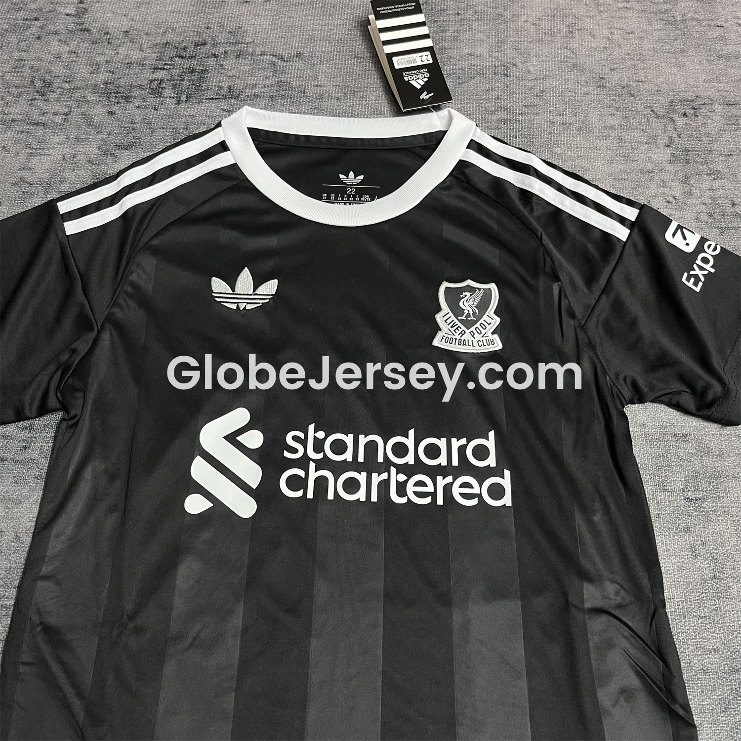 GlobeJersey-Liver.pool 25-26 Trefoil Black Goalkeeper Kids Kit