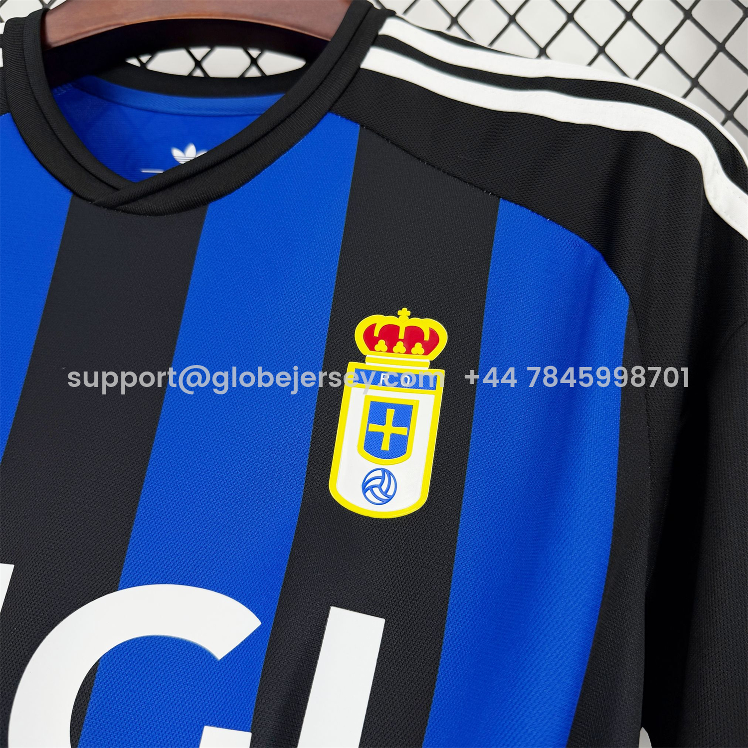 GlobeJersey-Real Oviedo 25-26 Deep Black With Royal Blue 100th Anniversary Jersey - Fans Version
