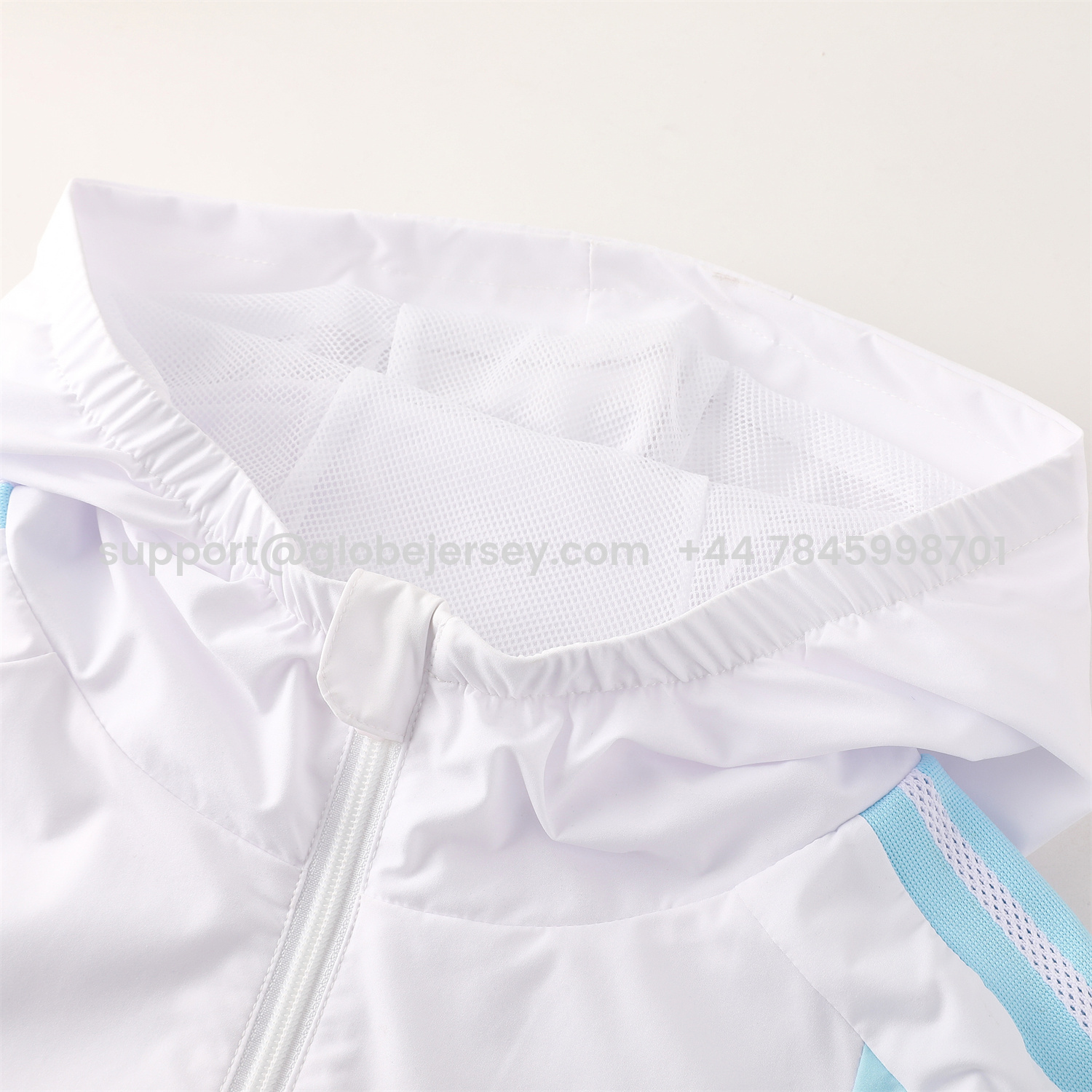 GlobeJersey-Argentina 2026 Hooded Windbreaker Training Set - White Top & Dark Blue Pants