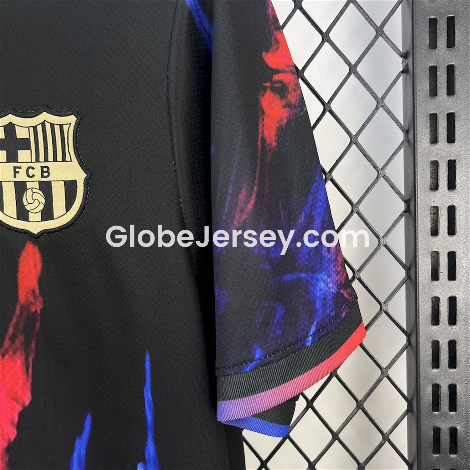 GlobeJersey-Barcelona 25-26 Red & Blue Palm Black Jersey - Fans Version