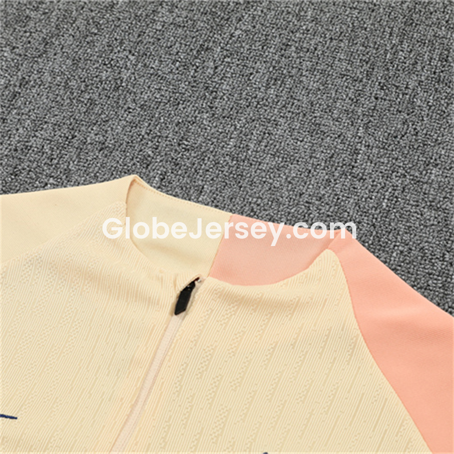 GlobeJersey-Barcelona 25-26 Long Sleeve Training Set - Player Version - Light Yellow Top and Blue Pants