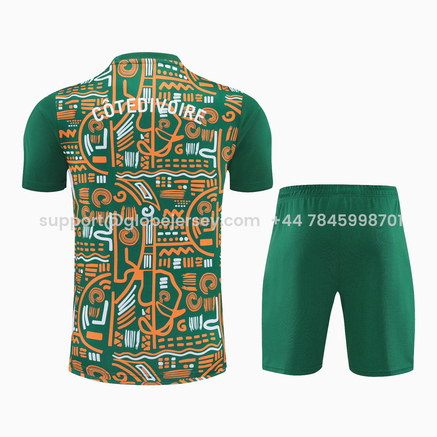 GlobeJersey-Ivory Coast 2026 Short-Sleeve Training Set - Green Top and Shorts