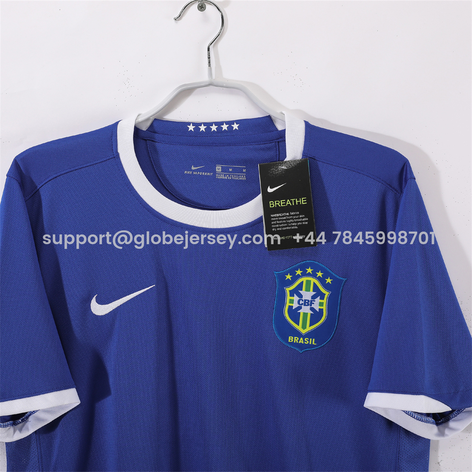 GlobeJersey-Retro Brazil 2006 Away Blue Jersey