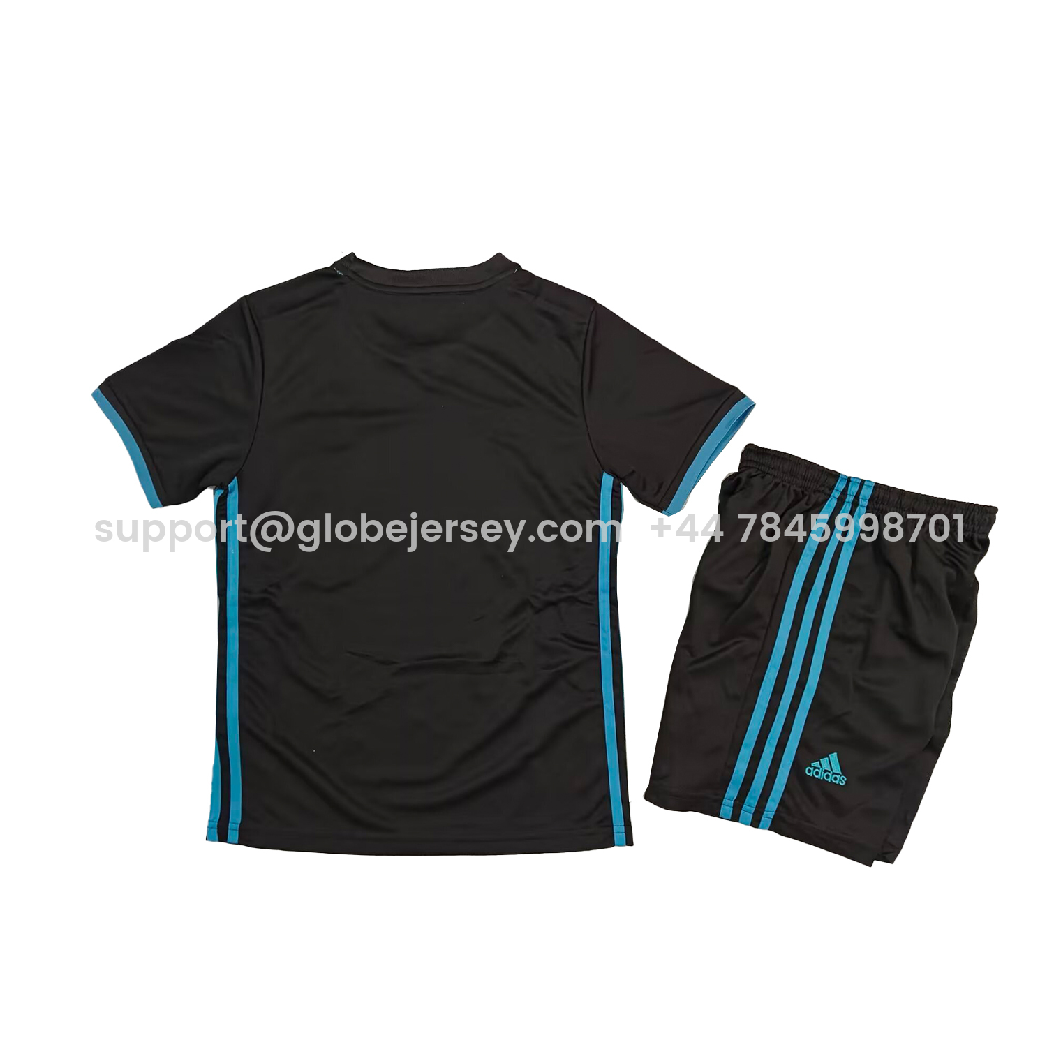 GlobeJersey-Retro Real Madrid 2017-18 Away Black Kids Kit