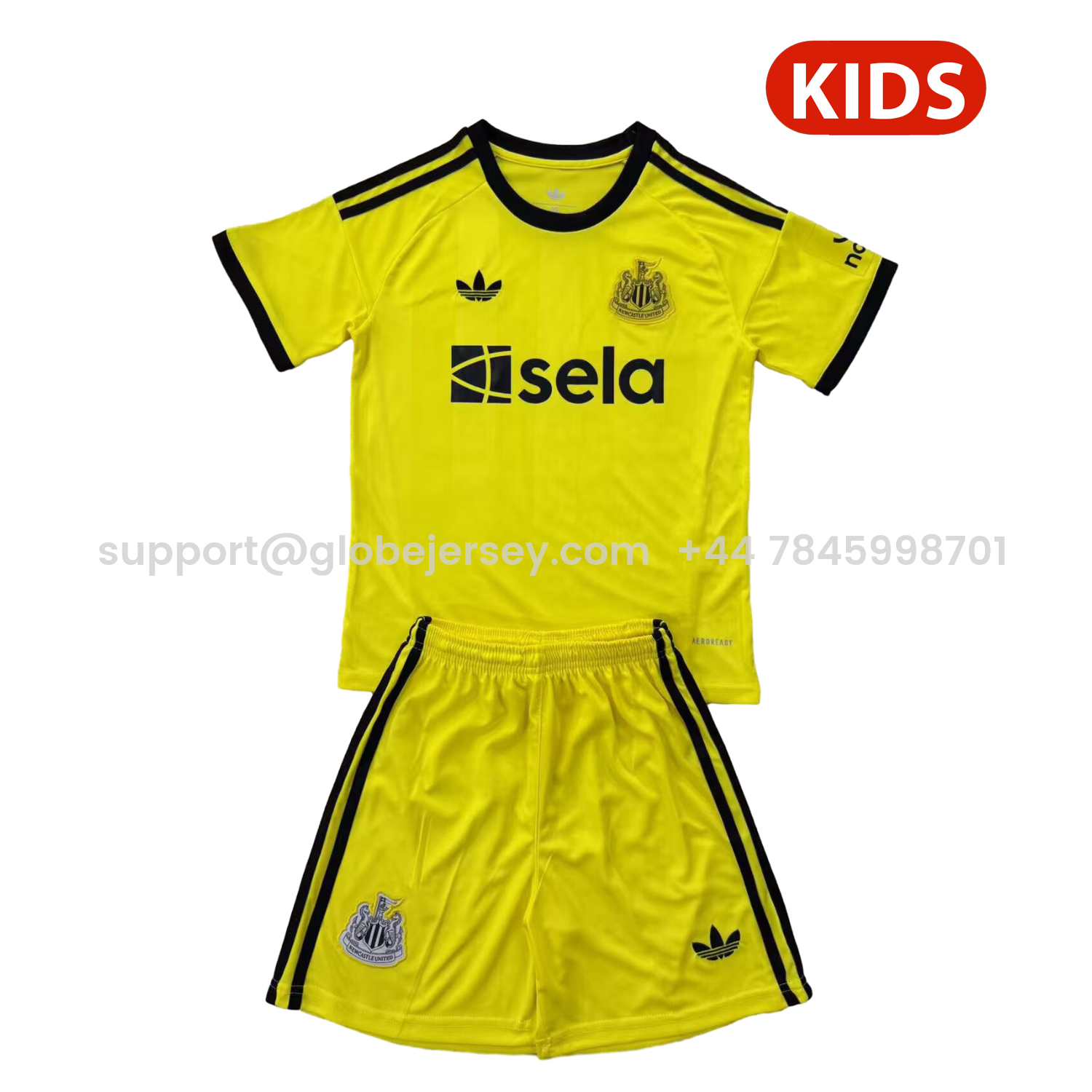 GlobeJersey-Newcastle United 25-26 Yellow Goalkeeper Kids Kit