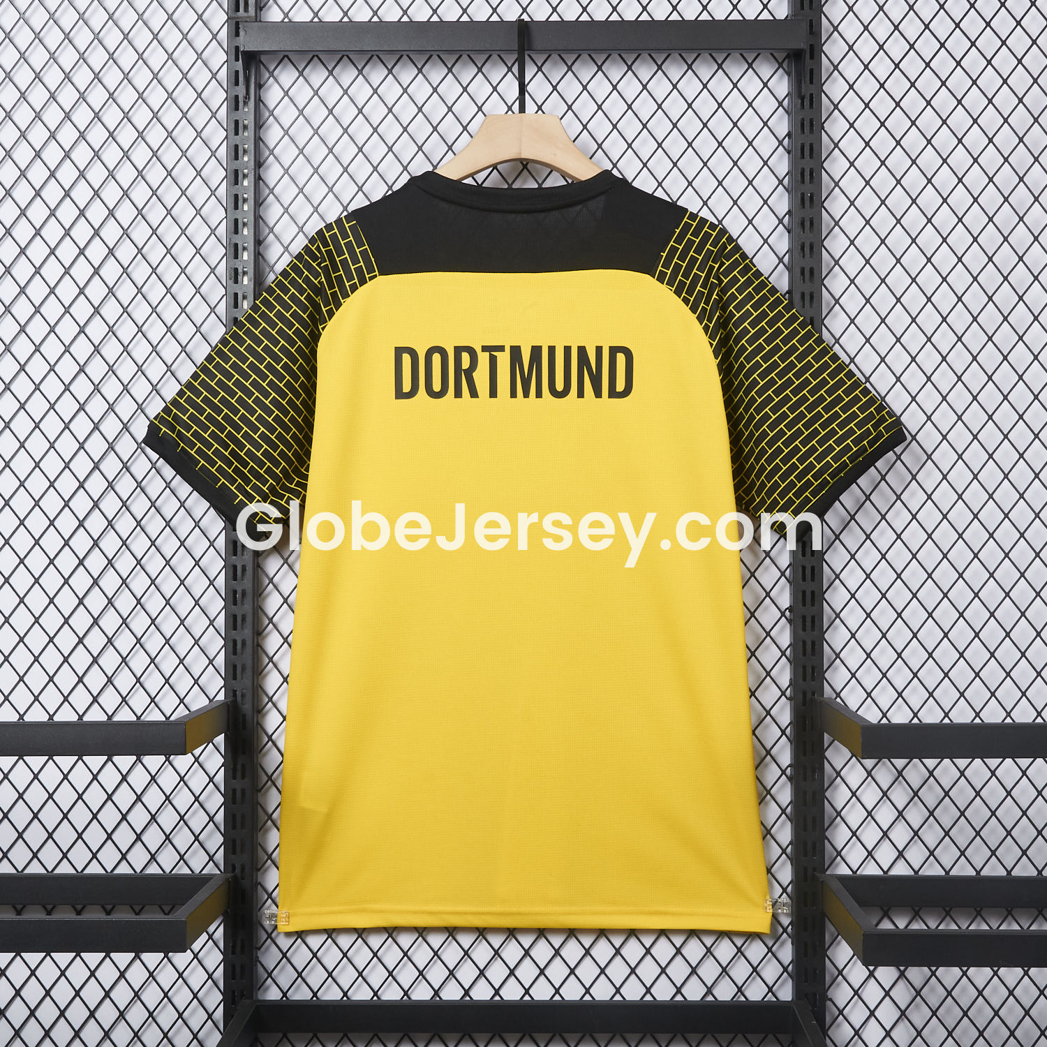 GlobeJersey-Dortmund 25-26 Pre-Match Training Yellow Brickwork Pattern Jersey - Fans Version