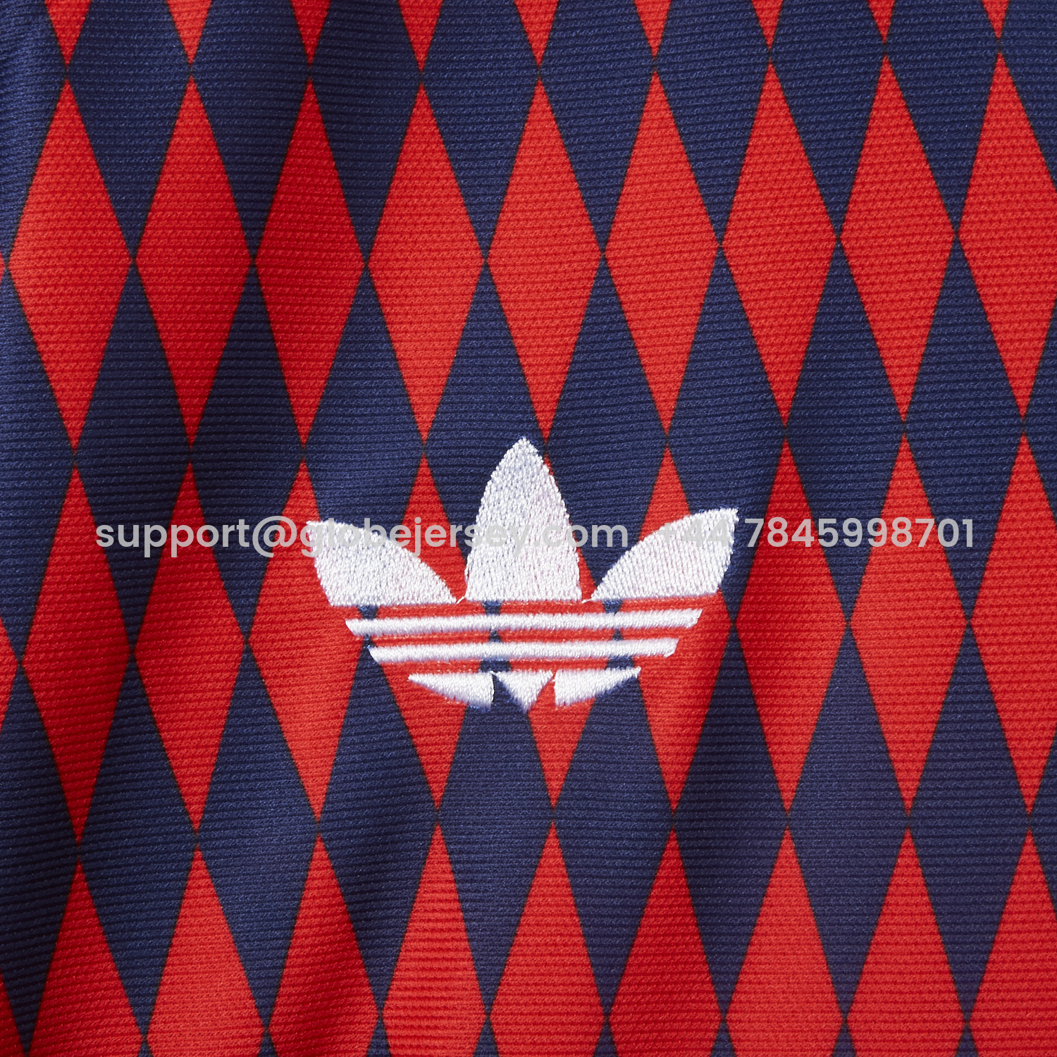 GlobeJersey-Bayern Munich 25-26 Trefoil Retro Style Red And Deep Blue Jersey - Fans Version