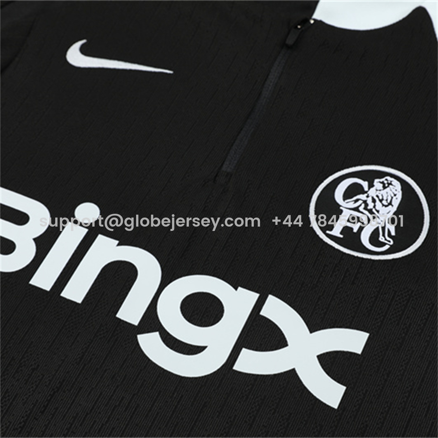 GlobeJersey-C.H.E.L.S.E.A 25-26 Long Sleeve Training Set - Player Version - Black Top and Black Pants