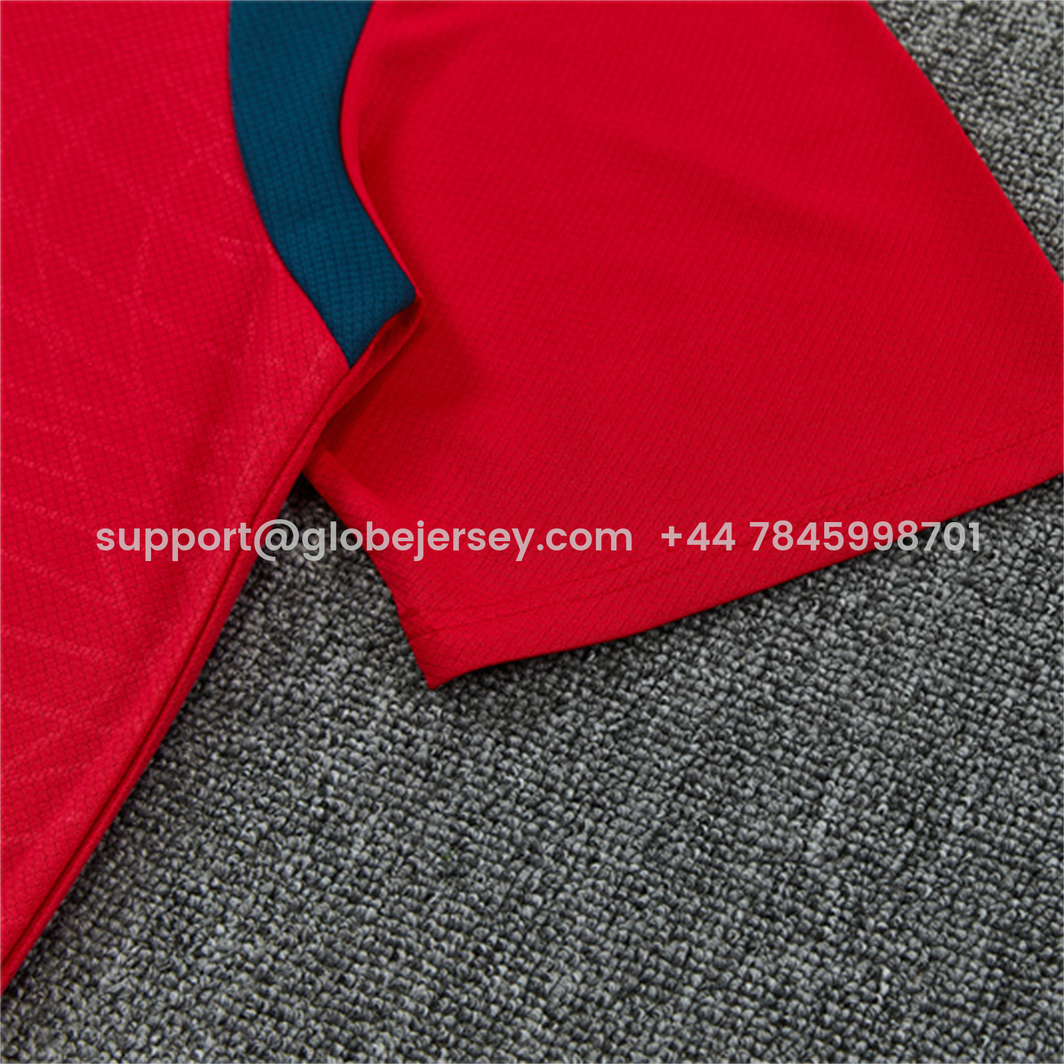 GlobeJersey-Portugal 2026 Kids Short-Sleeve Training Set - Colors Top & Dark Blue With Red Stripe Pants