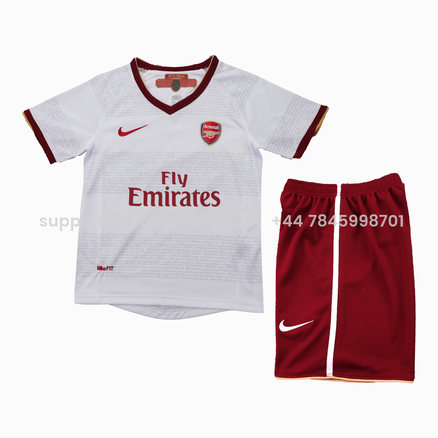 GlobeJersey-Retro Arsenal 2007-08 Away Kids Kit