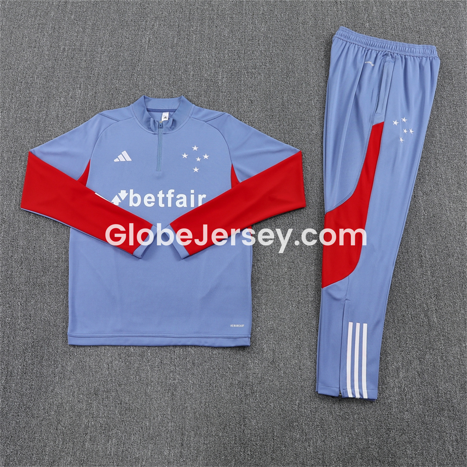 GlobeJersey-Cruzeiro 25-26 Long Sleeve Training Set - Blue Grey