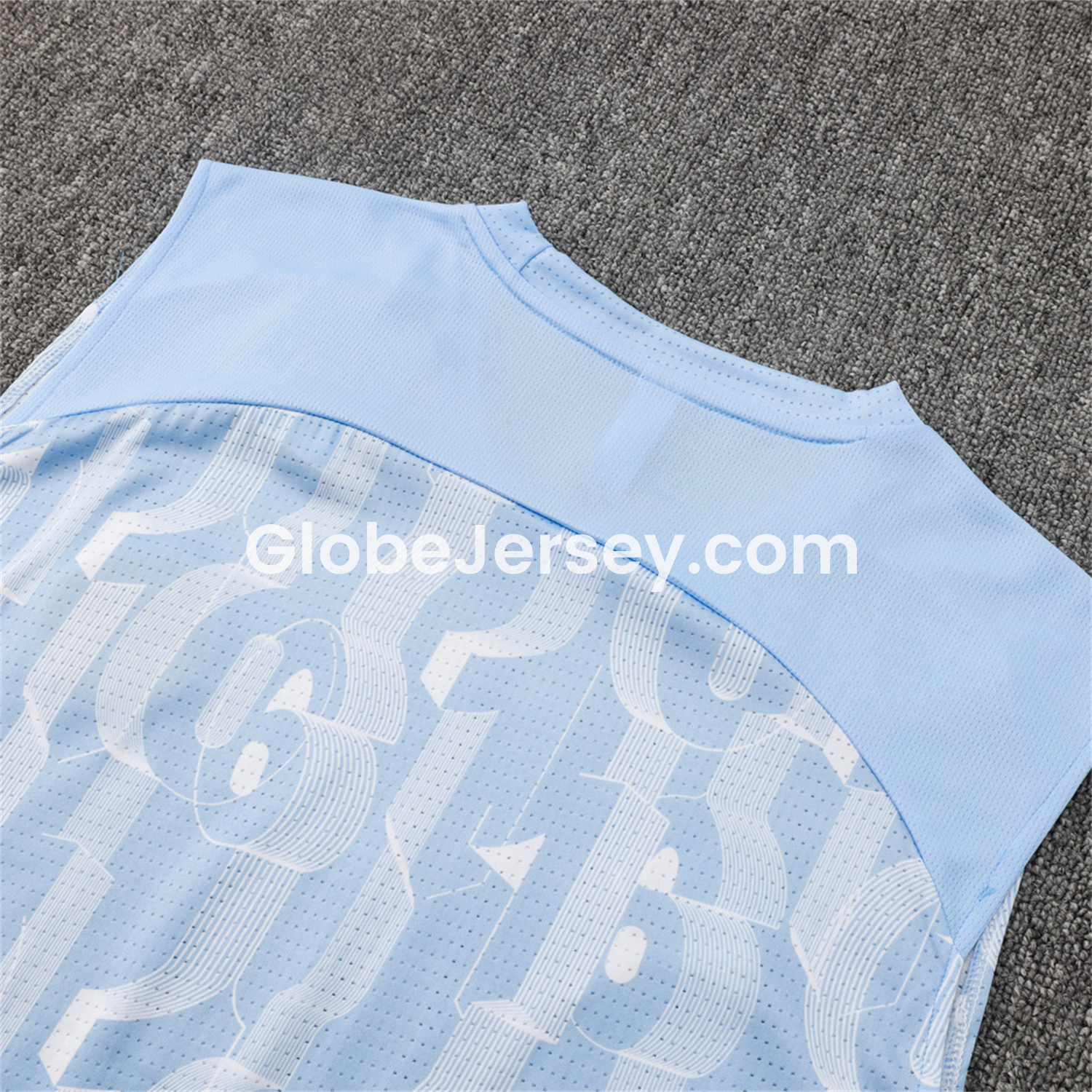 GlobeJersey-Manchester City 25-26 Vest Training Set - Sky Blue Vest and Deep Blue Shorts