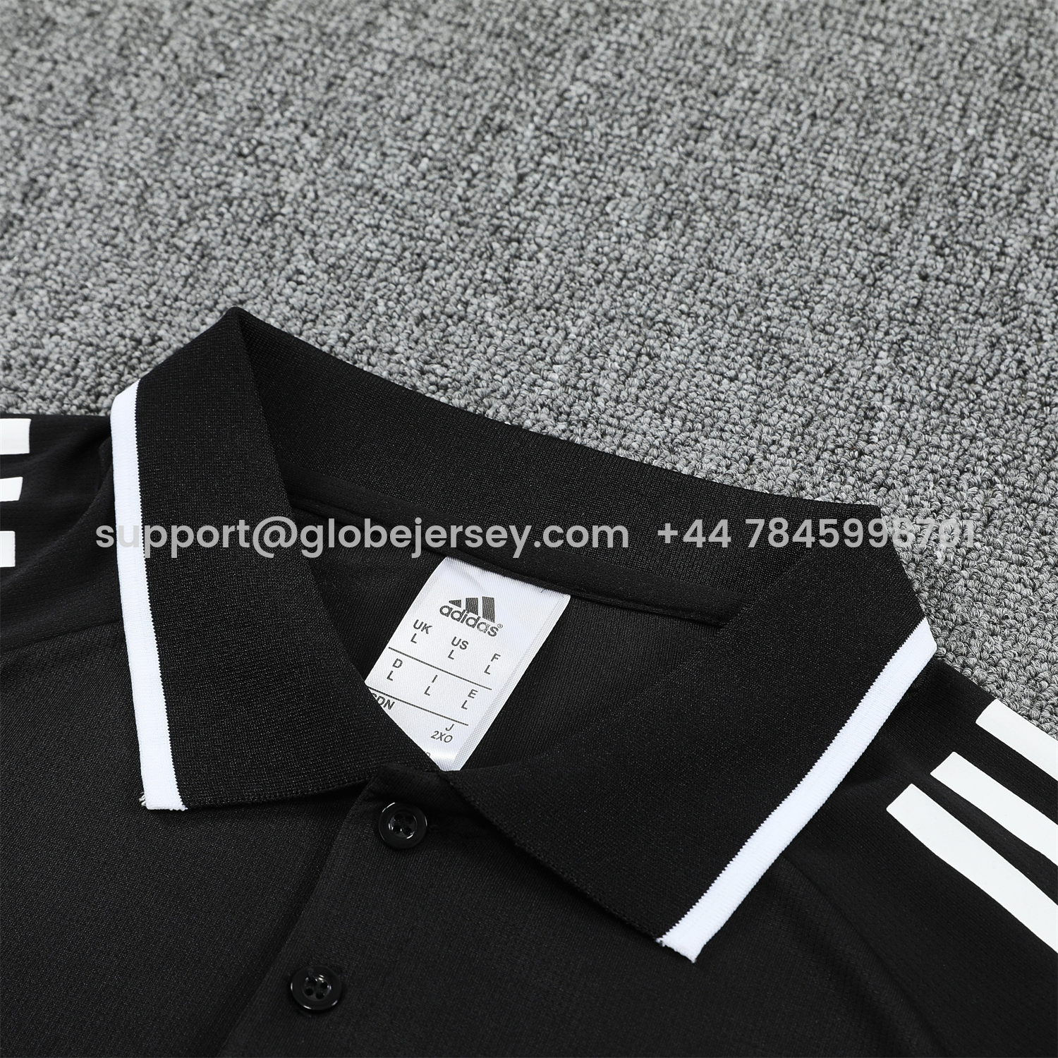 GlobeJersey-Real Madrid 25-26 POLO Short-Sleeve Training Set - Black Top and Black Pants