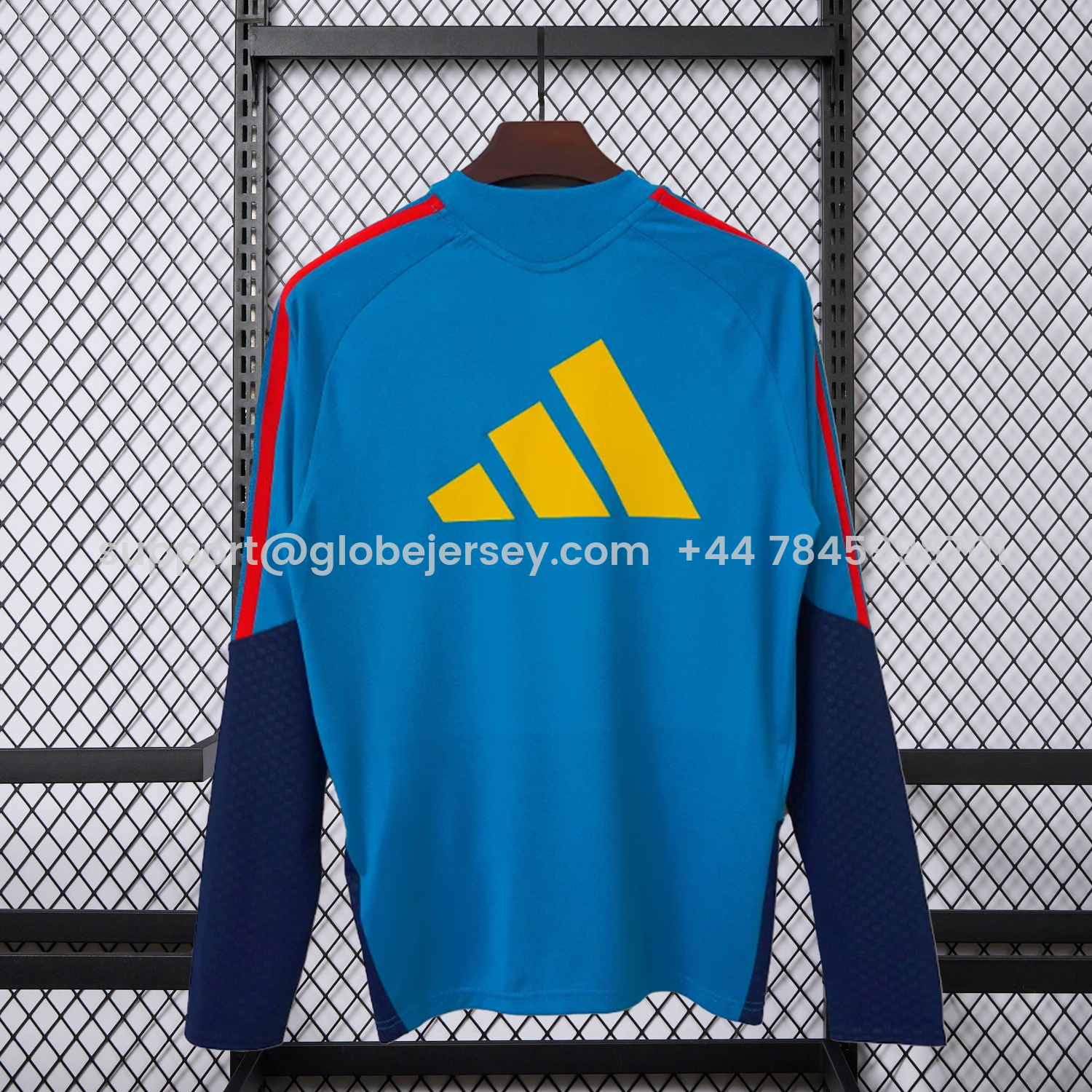 GlobeJersey-Spain 2026 Blue Long Sleeves Training Jersey - Fans Version