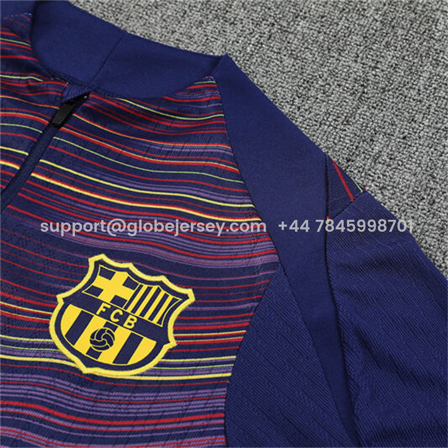 GlobeJersey-Barcelona 25-26 Long Sleeve Training Set - Purple Camouflage Top & Blue Pants